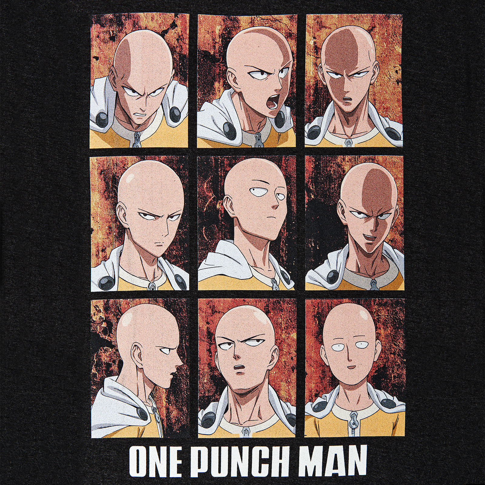 One Punch Man - Emoties van Saitama T-shirt Grijs