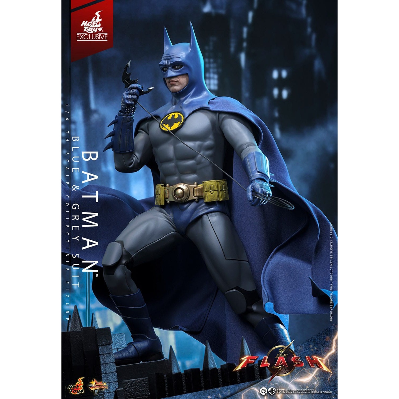 The Flash Movie Masterpiece figura de acción 1/6 Batman (traje azul y gris) Edición Limitada Hot Toys Exclusive 30 cm