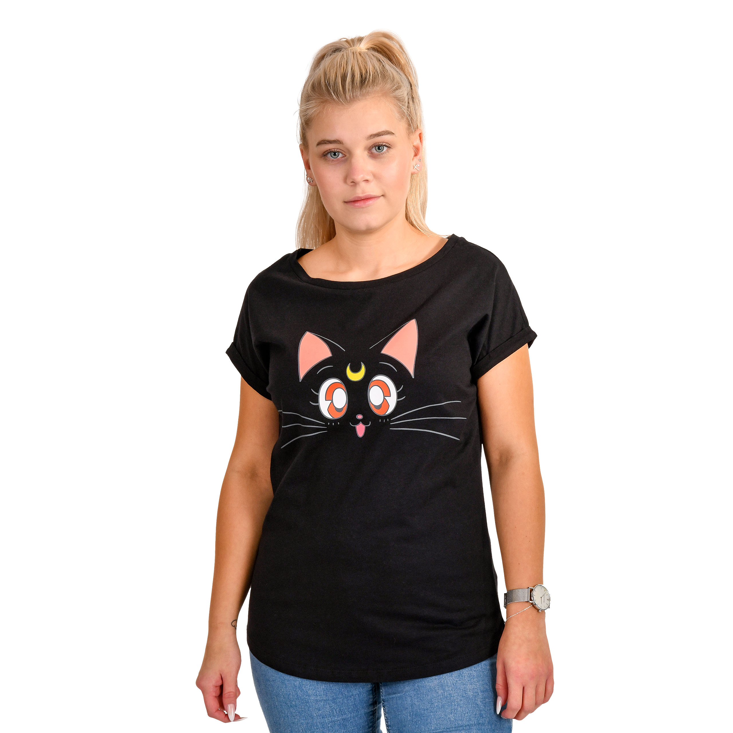 Sailor Moon - Luna T-Shirt Damen schwarz