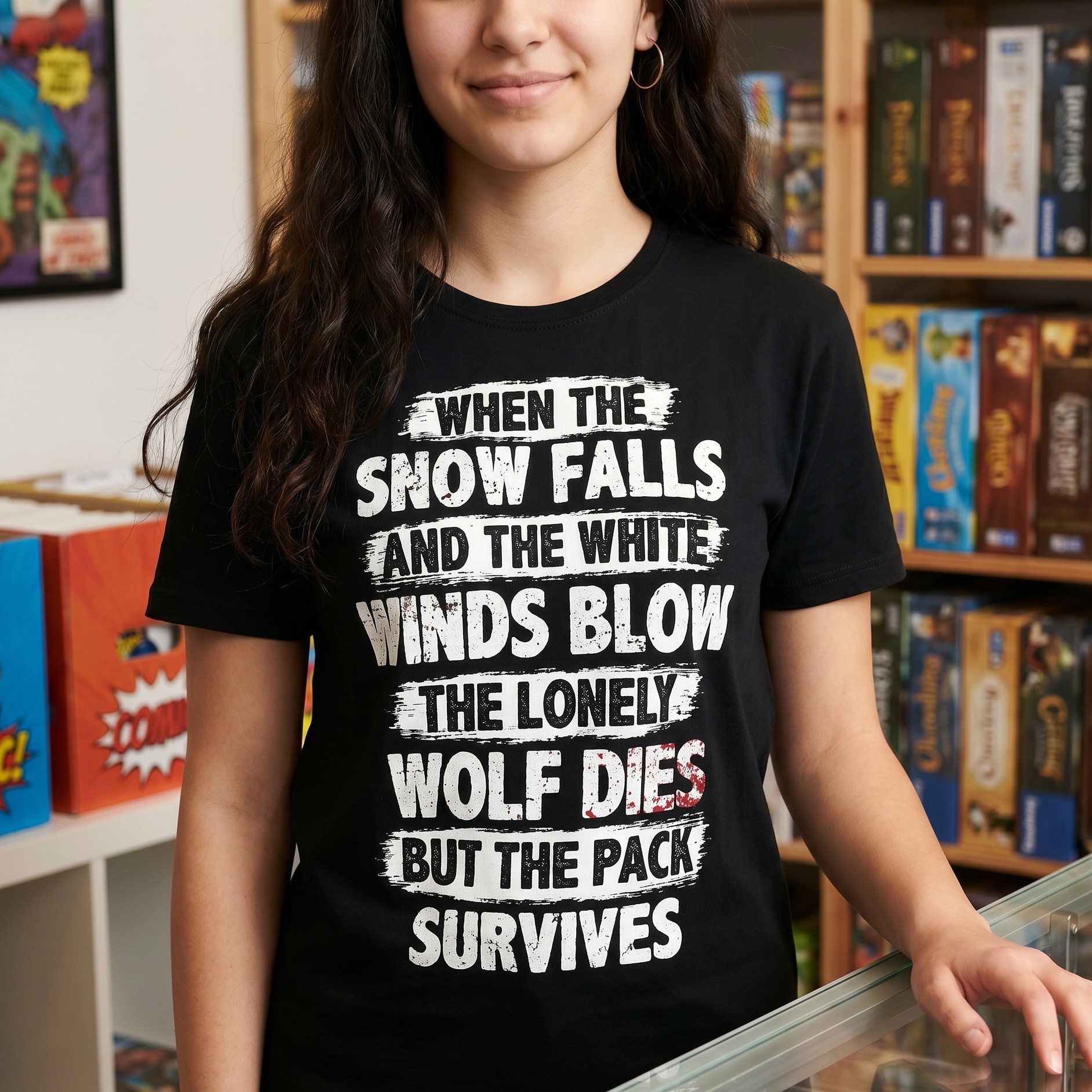Le T-Shirt noir 'The Pack Survives'