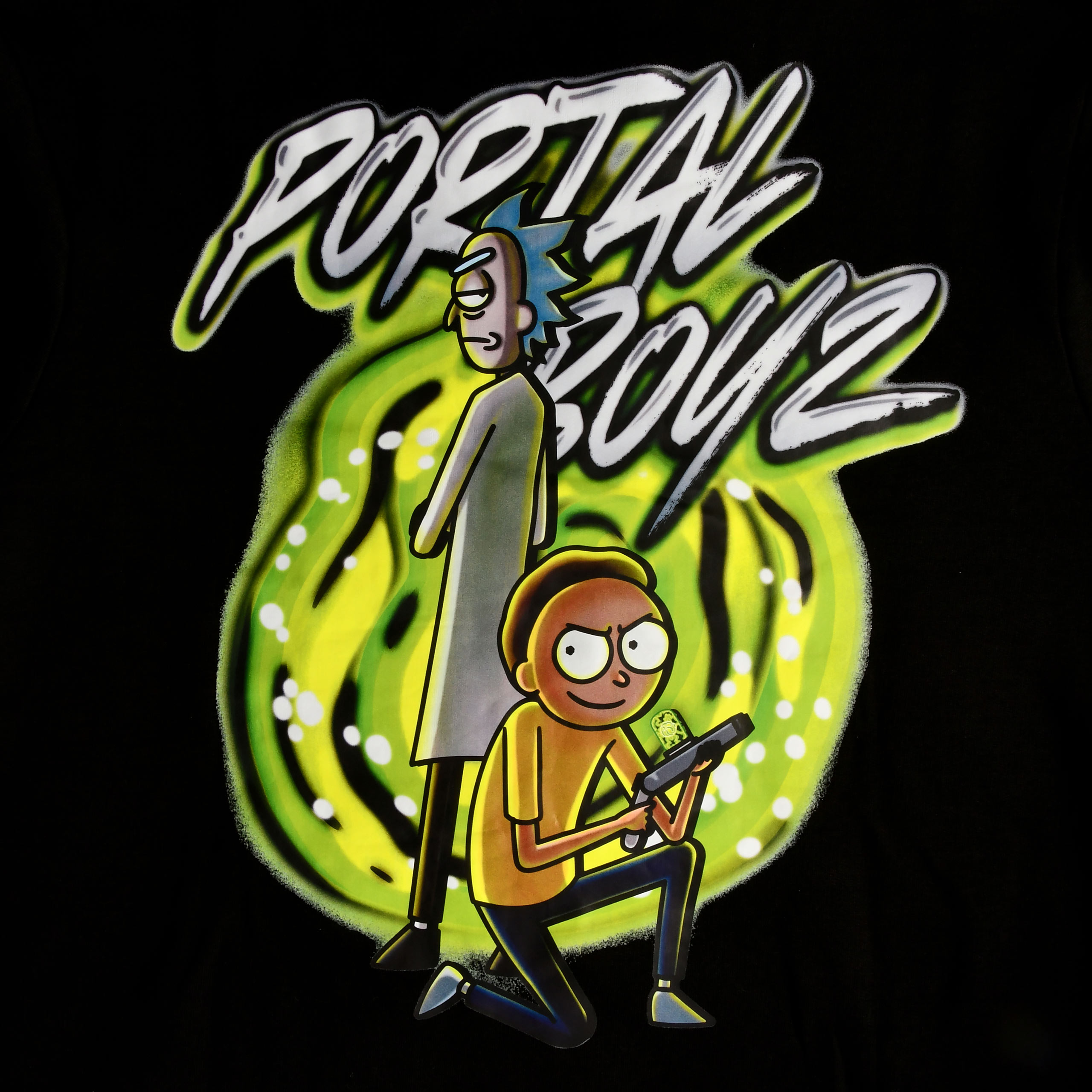 Rick and Morty - Portal Boyz Glow in the Dark Hoodie schwarz