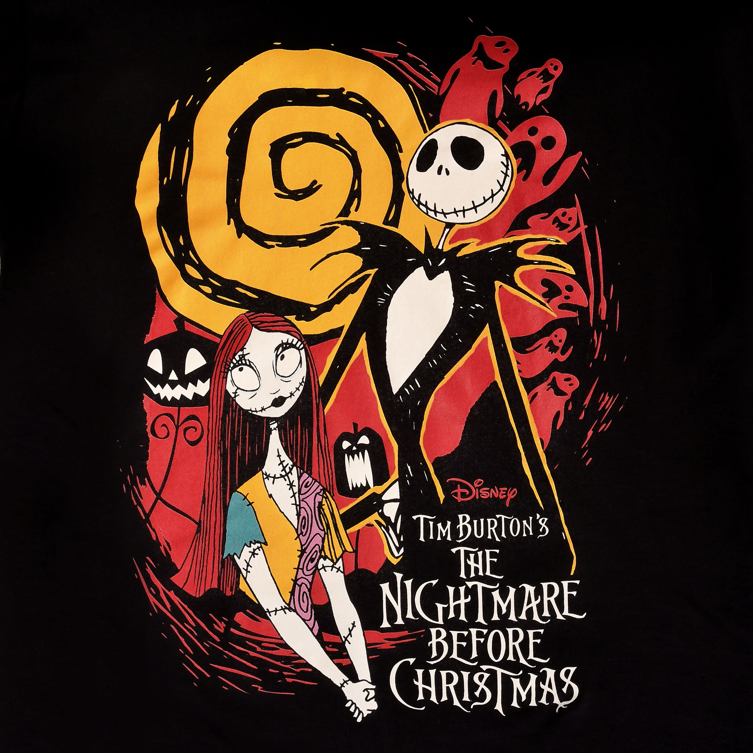 Nightmare Before Christmas - Jack & Sally T-Shirt schwarz