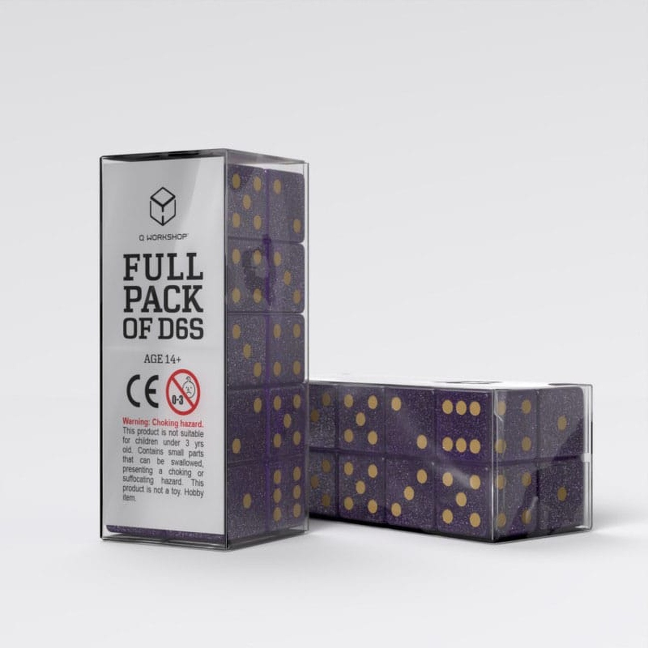 Q Workshop Set di Dadi Full Pack D6 Shimmering Purple (20)