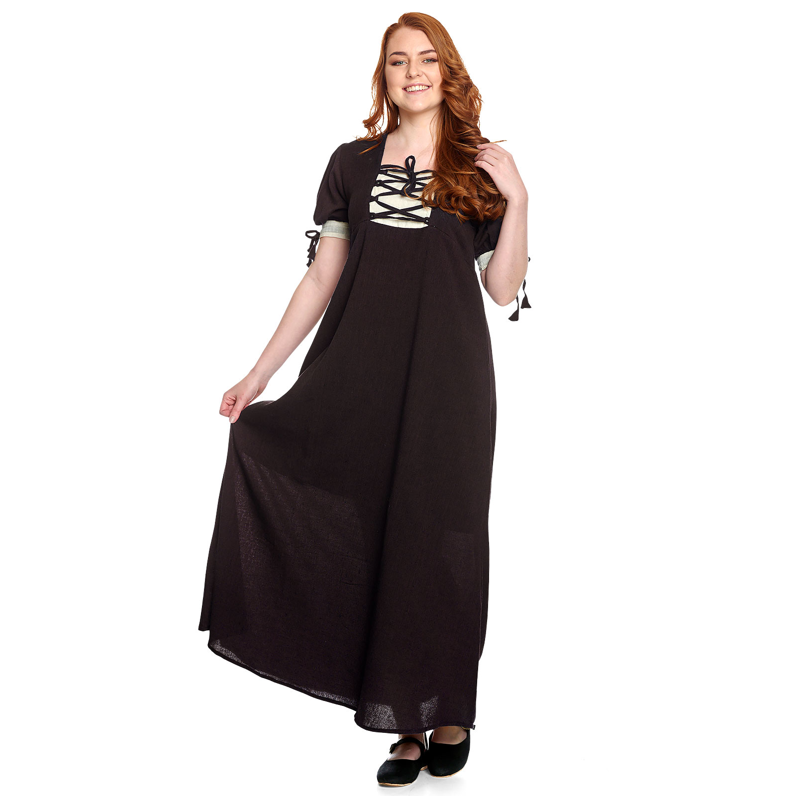 Medieval Summer Dress Lysa Brown-Beige