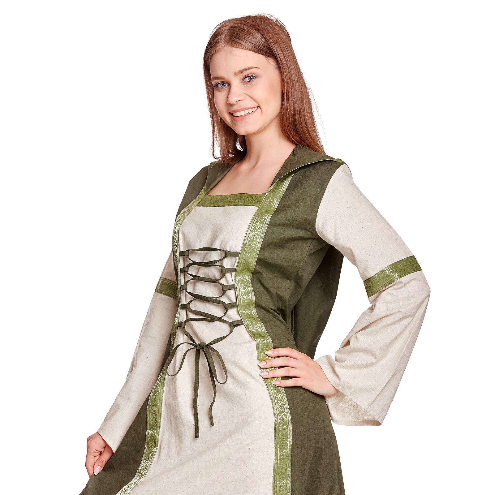 Rebecca Medieval Dress Natural-Green