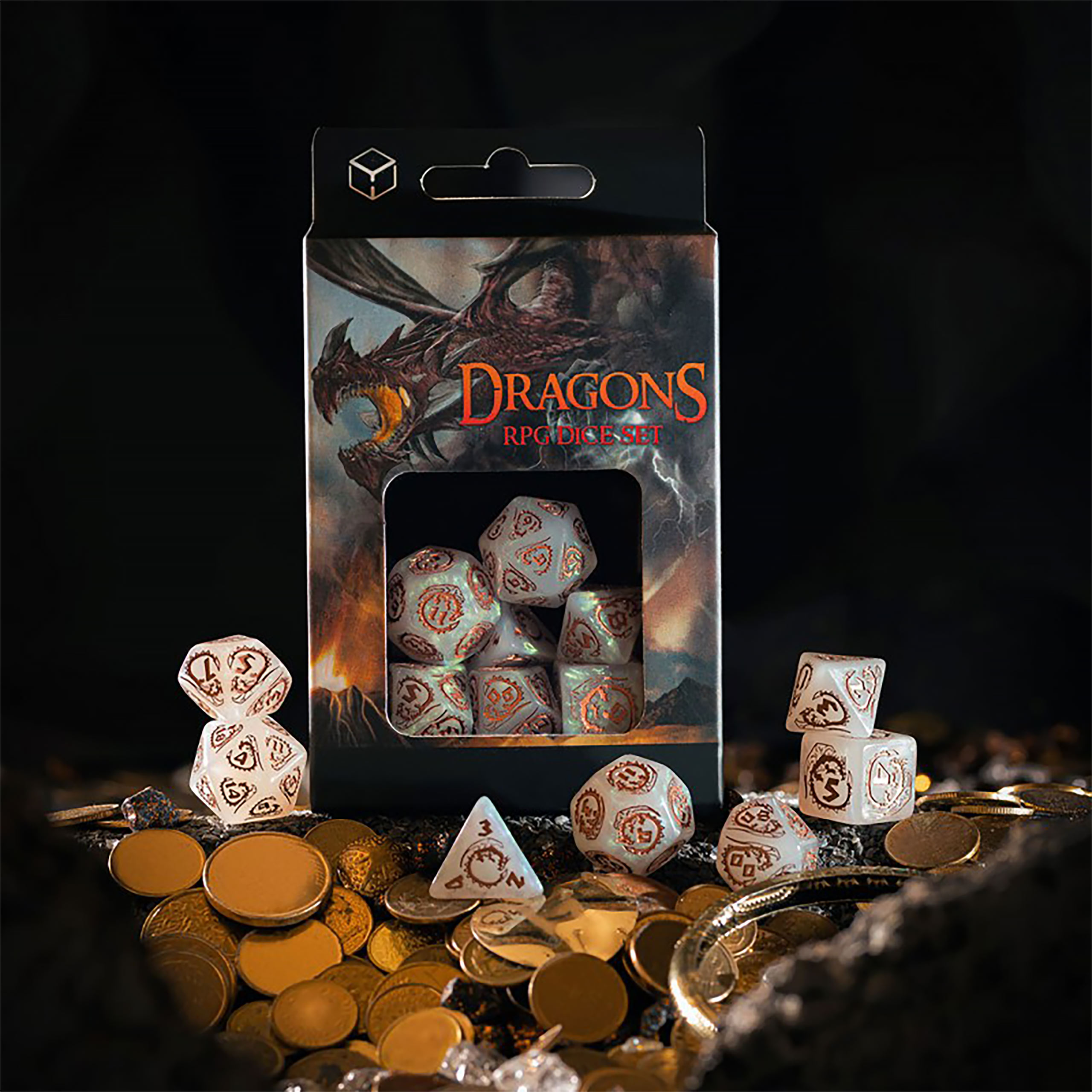 Dragons - Set de dés Quartz RPG 7 pièces