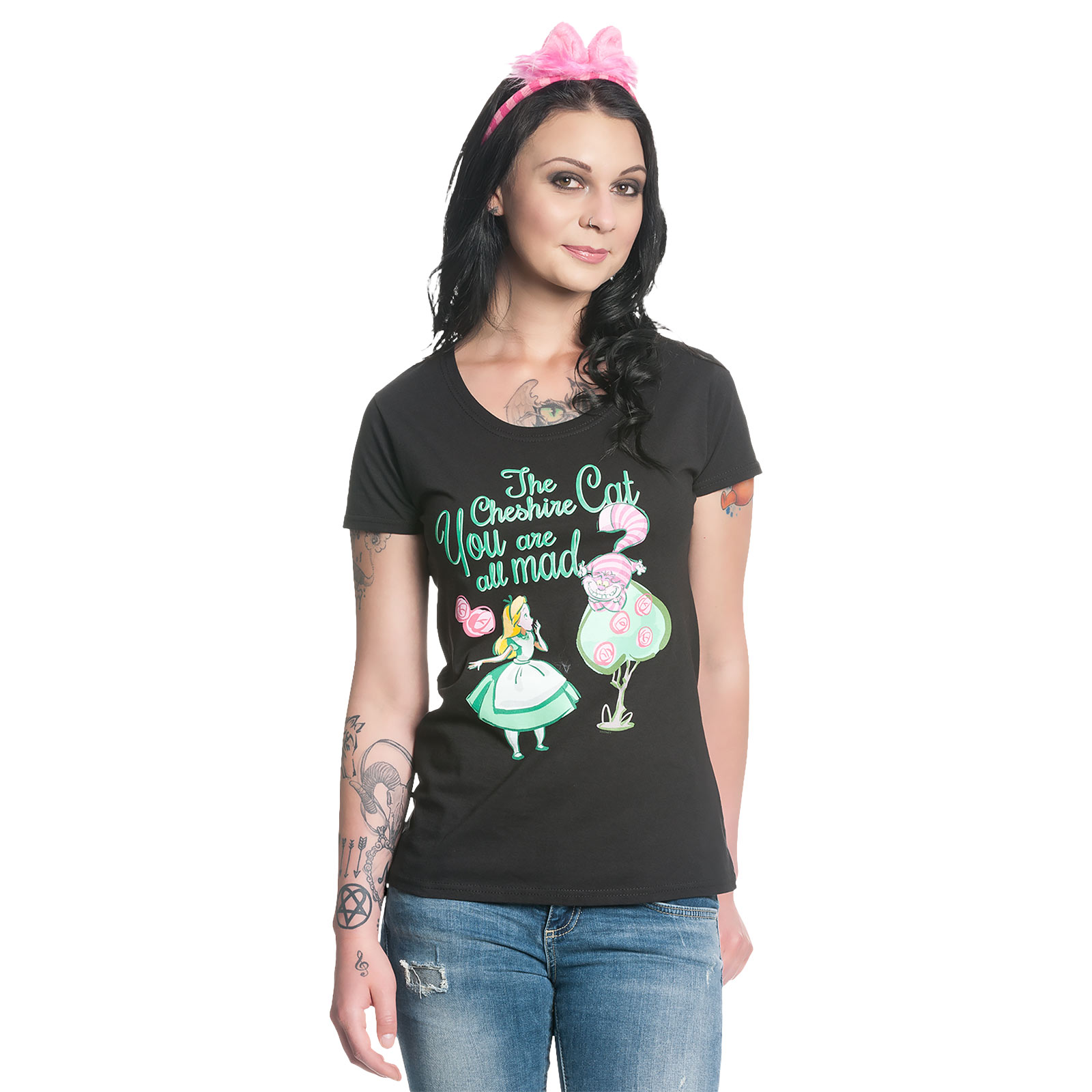 Alice in Wonderland - All Mad Dames T-shirt Zwart