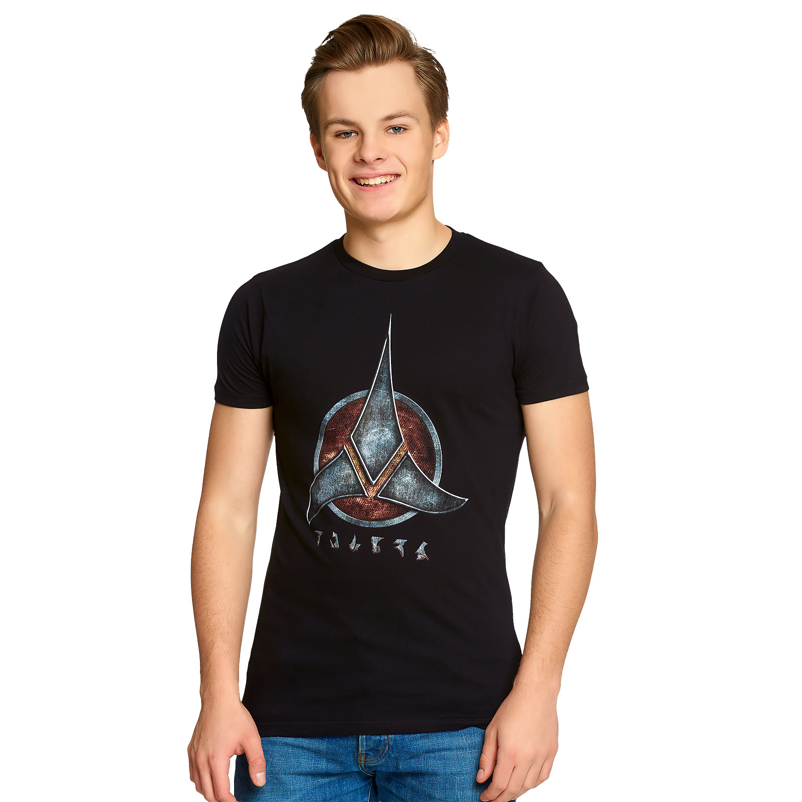 Star Trek - T-shirt noir avec emblème Klingon