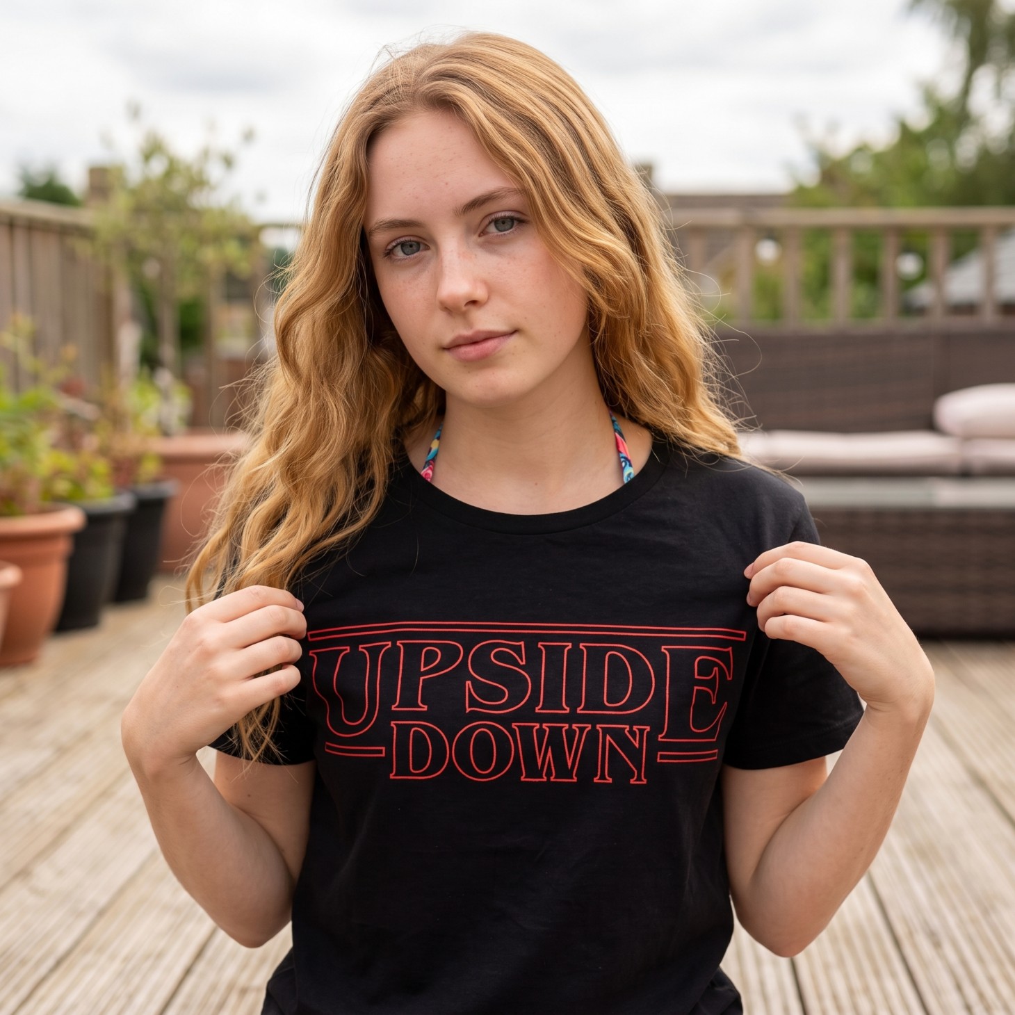 T-Shirt Upside Down noir