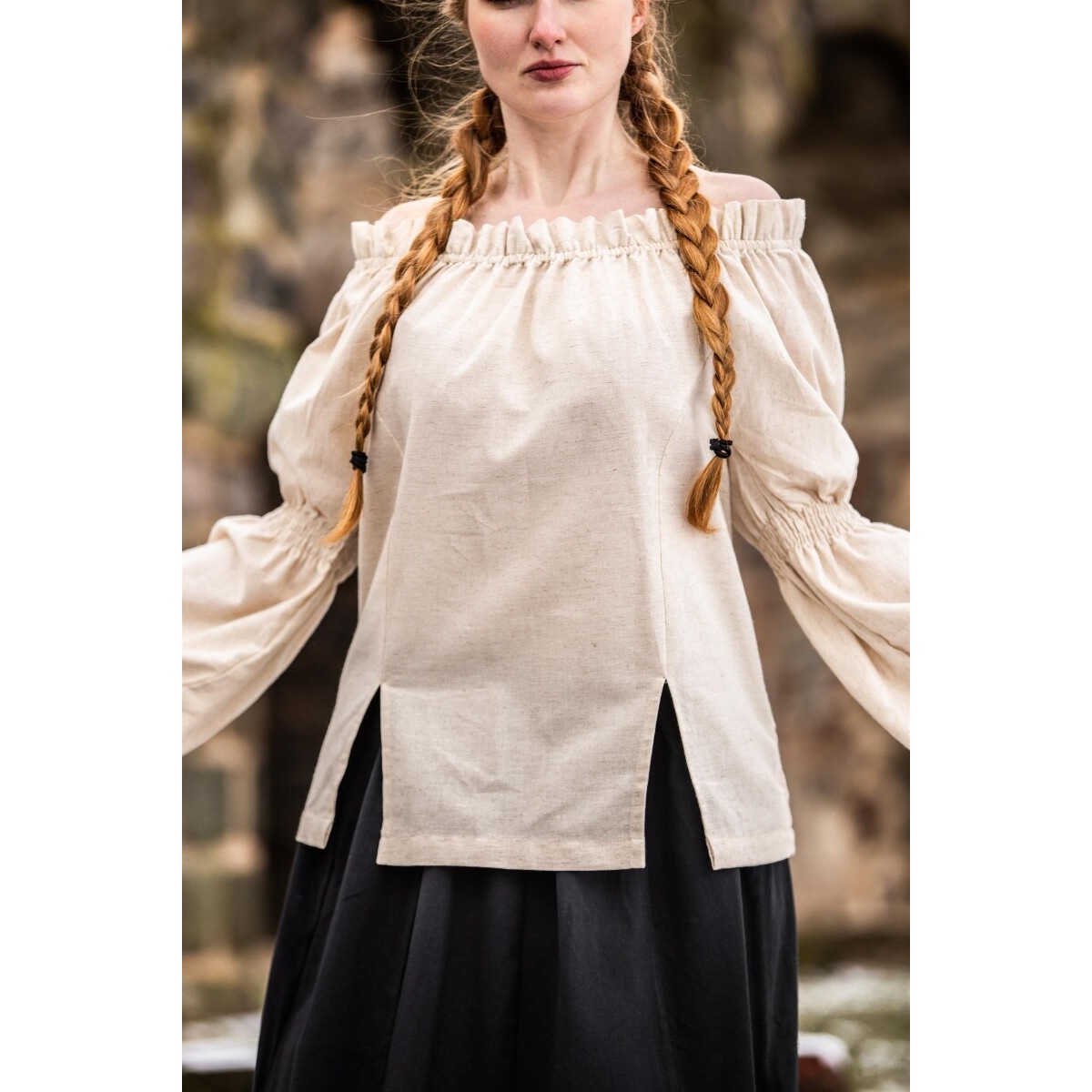 Mittelalter Bluse Coletta beige