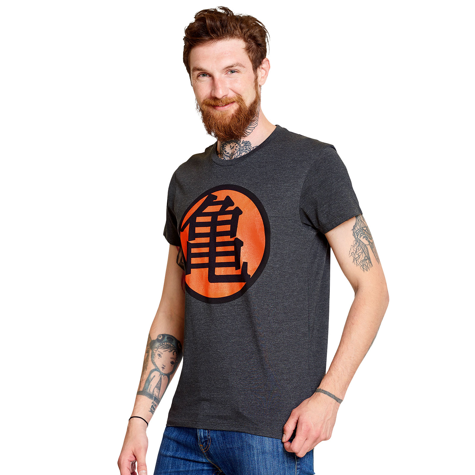Dragon Ball - T-shirt gris symbole Kame