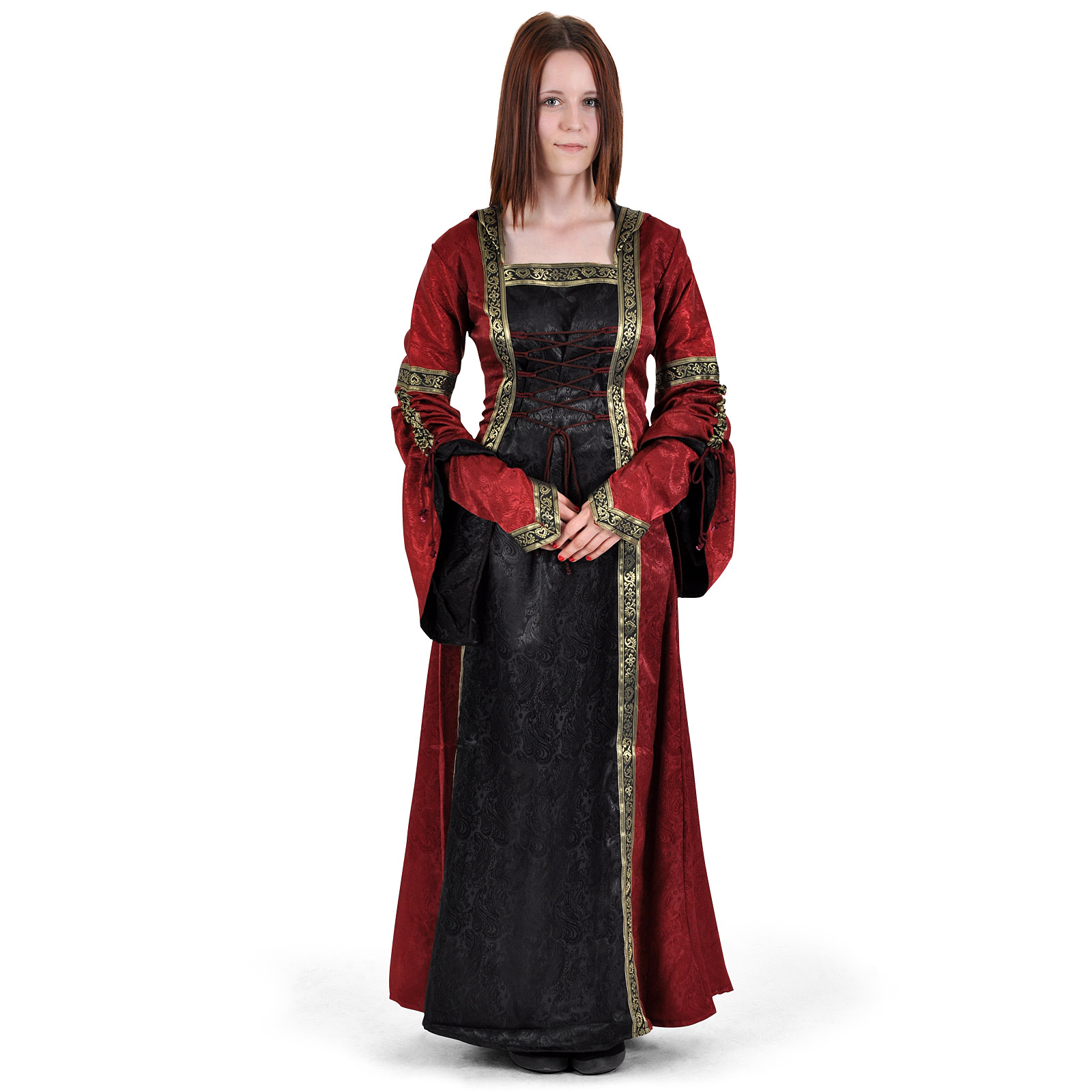 Medieval dress Iris bordeaux-black