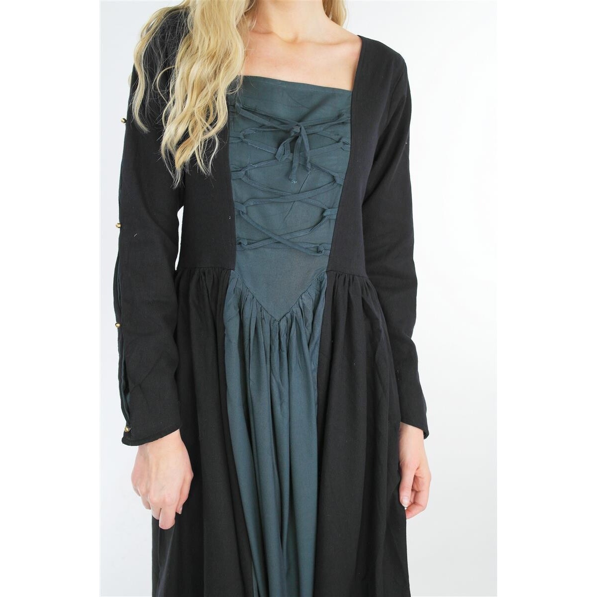 Middeleeuwse jurk Medusa zwart-blauw