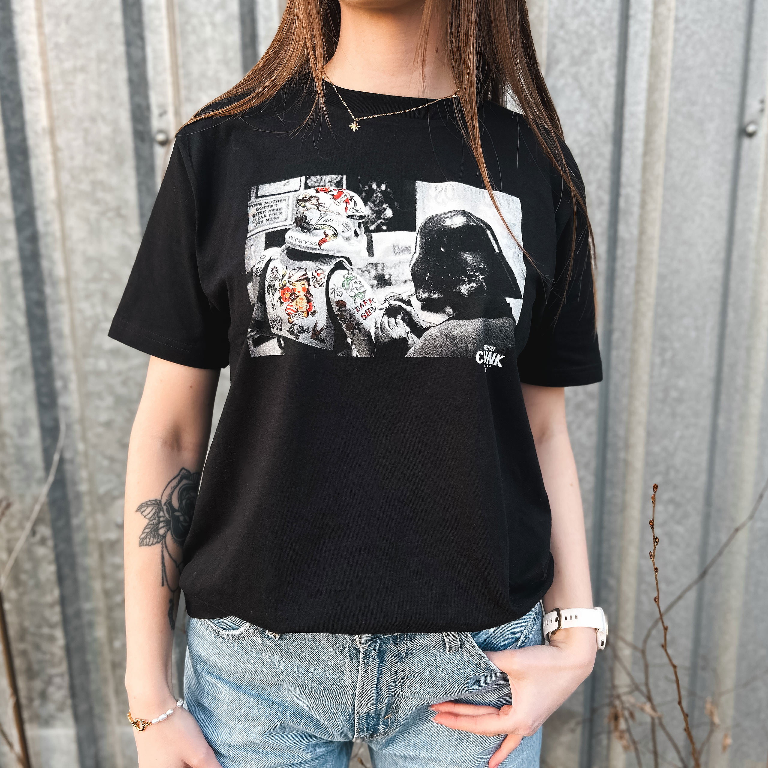 T-Shirt Dark Side Tattoo pour les fans de Star Wars noir