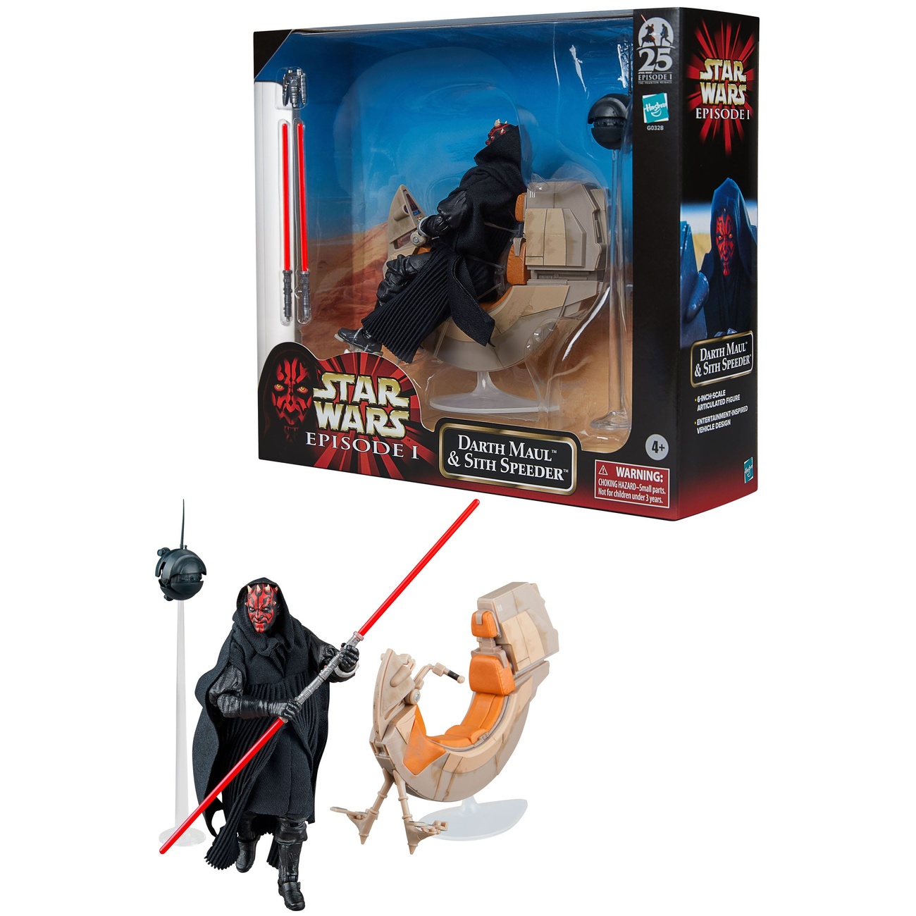 Star Wars Episode I Black Series Vehicle with Darth Maul Action Figure & Sith Speeder 25th Anniversary