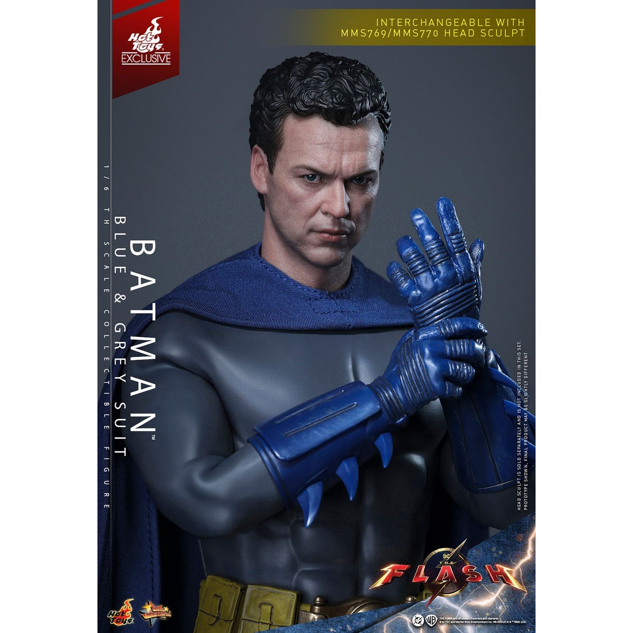 The Flash Movie Masterpiece figura de acción 1/6 Batman (traje azul y gris) Edición Limitada Hot Toys Exclusive 30 cm