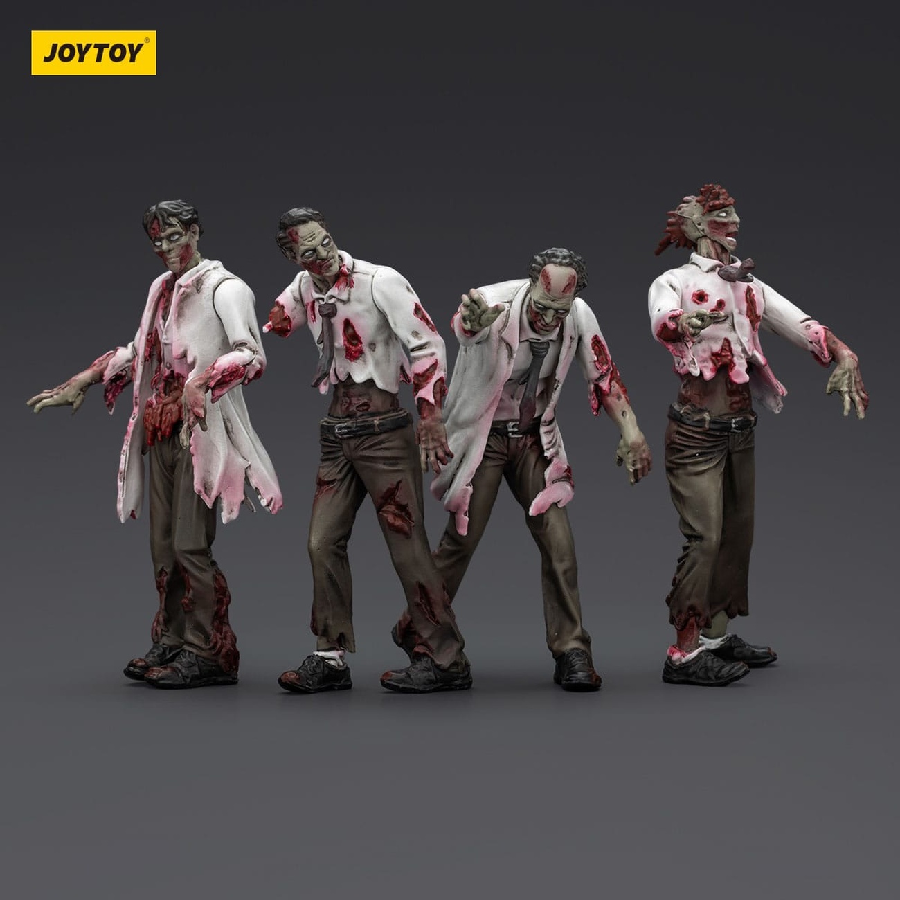 Zombie Dark Source actionfigurer 4-pack Scientists (Male) 8 cm