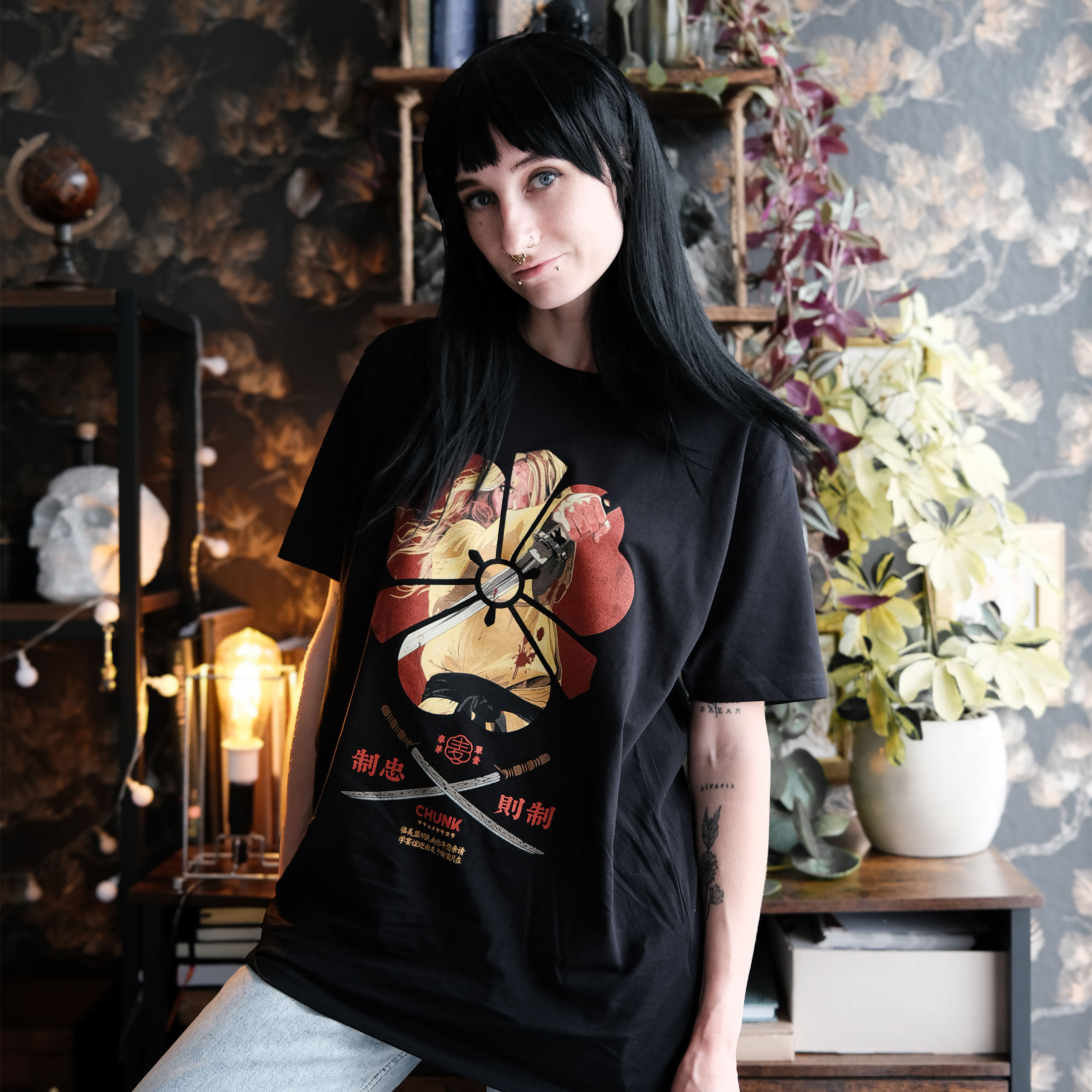 Female Assassin T-Shirt für Kill Bill Fans schwarz