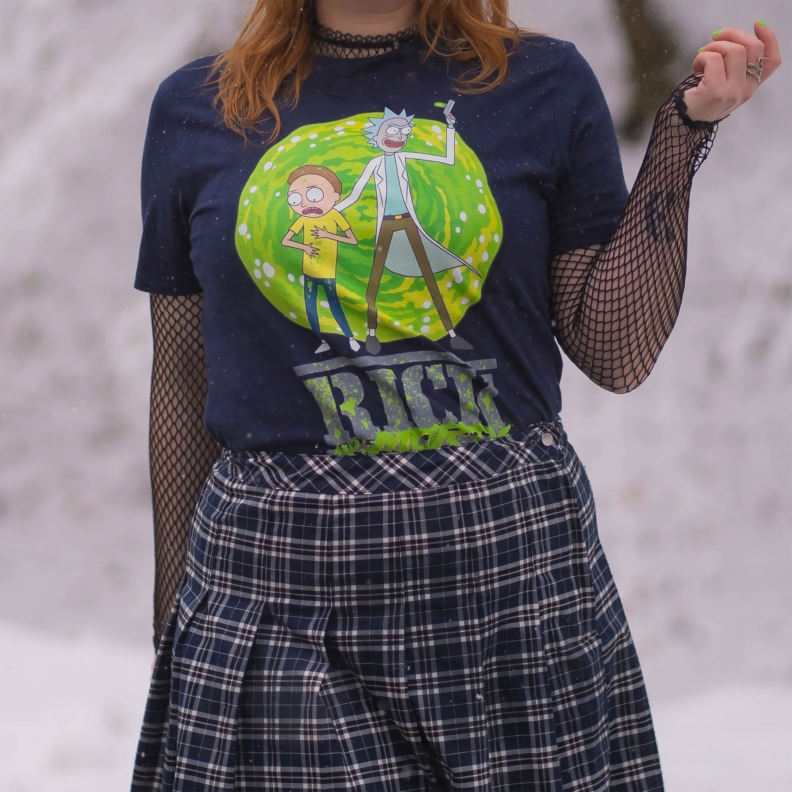 Rick and Morty - Portal T-Shirt blau