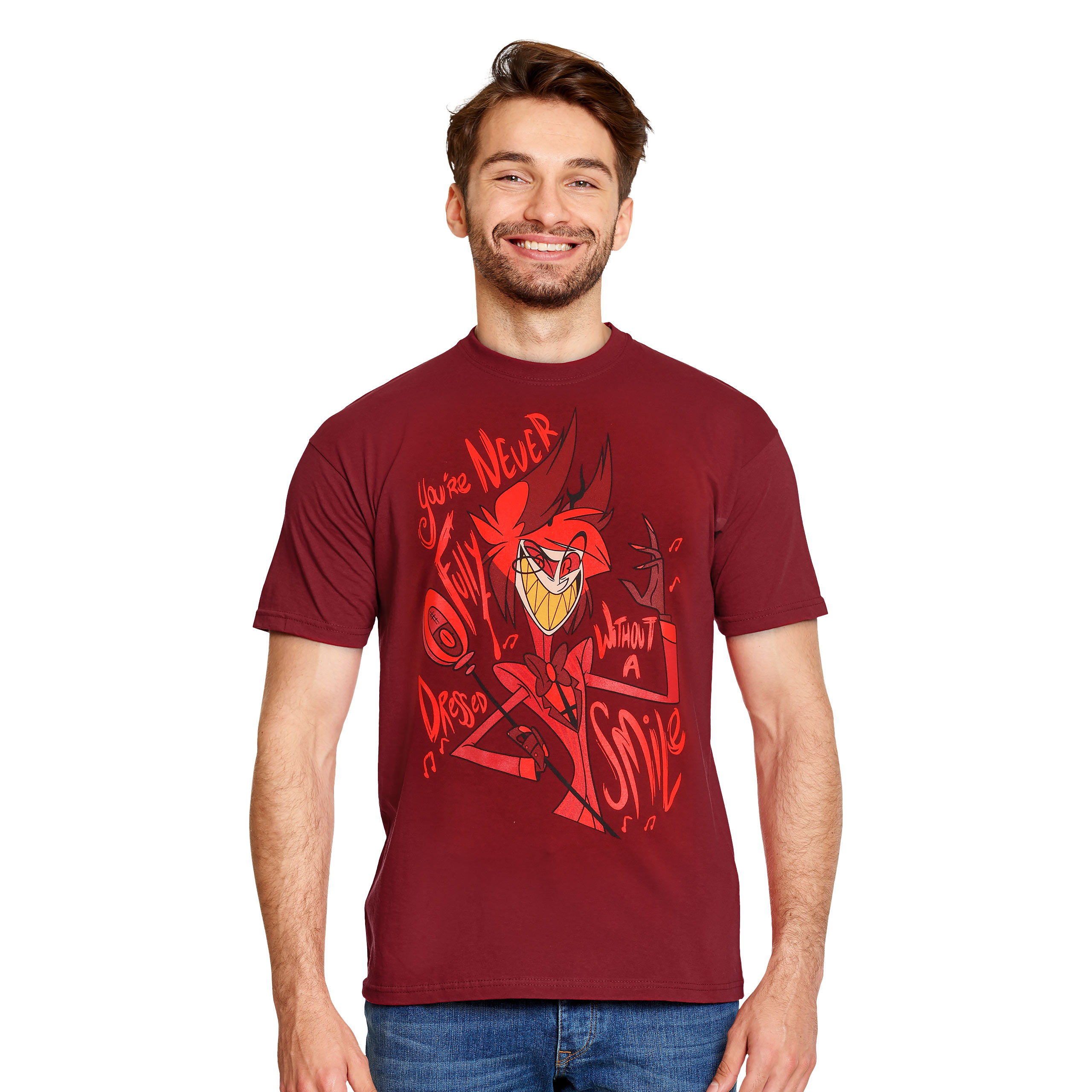 Camiseta Alastor para fans del Hazbin Hotel roja