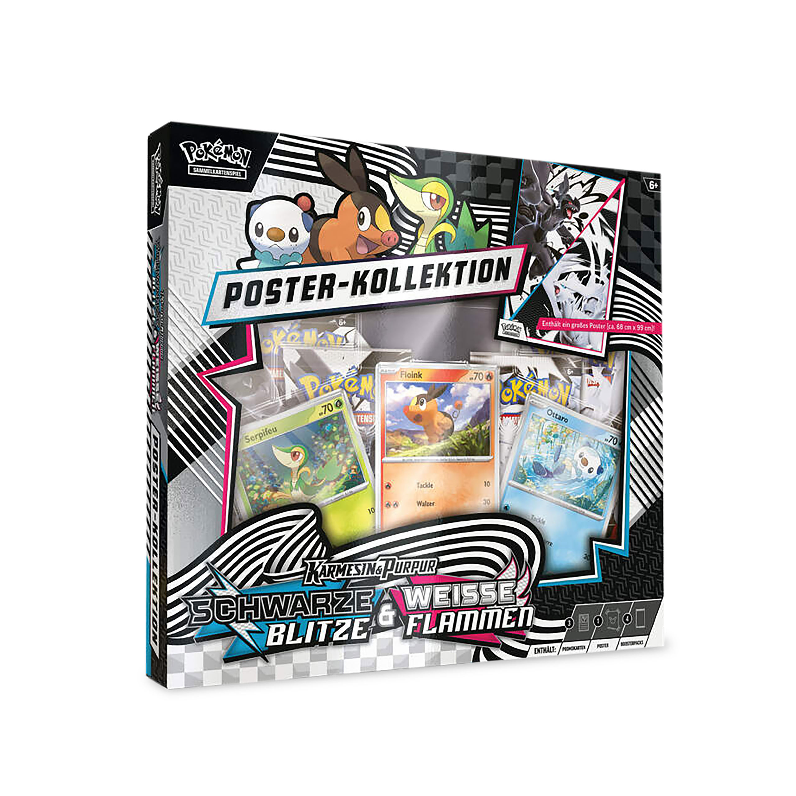 Pokemon - Black Lightning & White Flame Trading Card Box with Poster