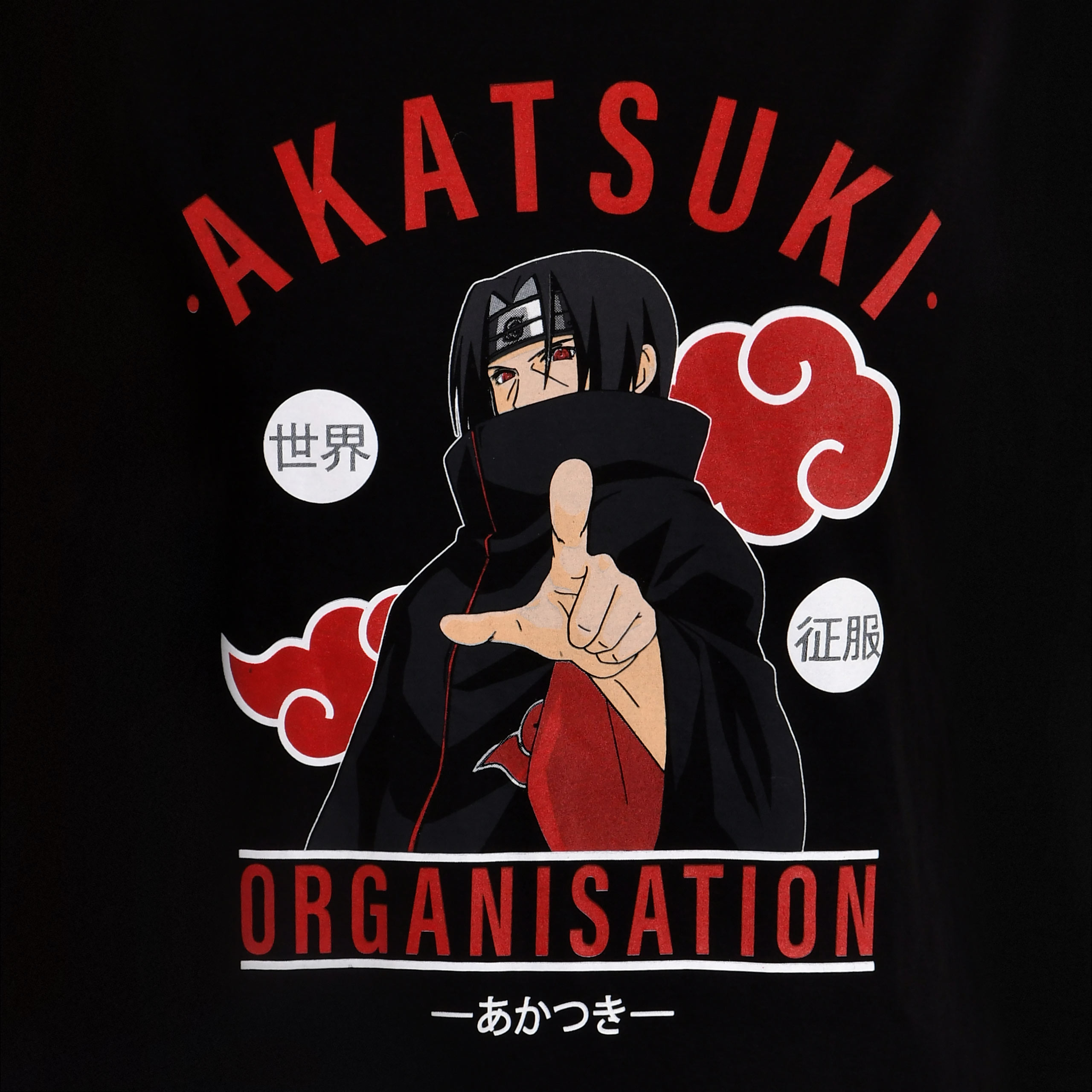 Naruto - T-shirt noir de l'organisation Akatsuki