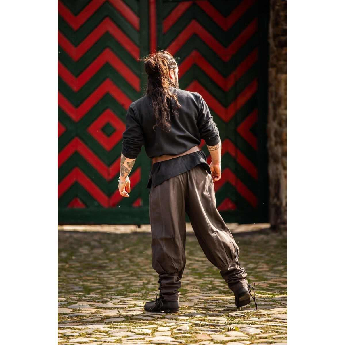 Mittelalter Hose Tiago mit Beinschnürung braun