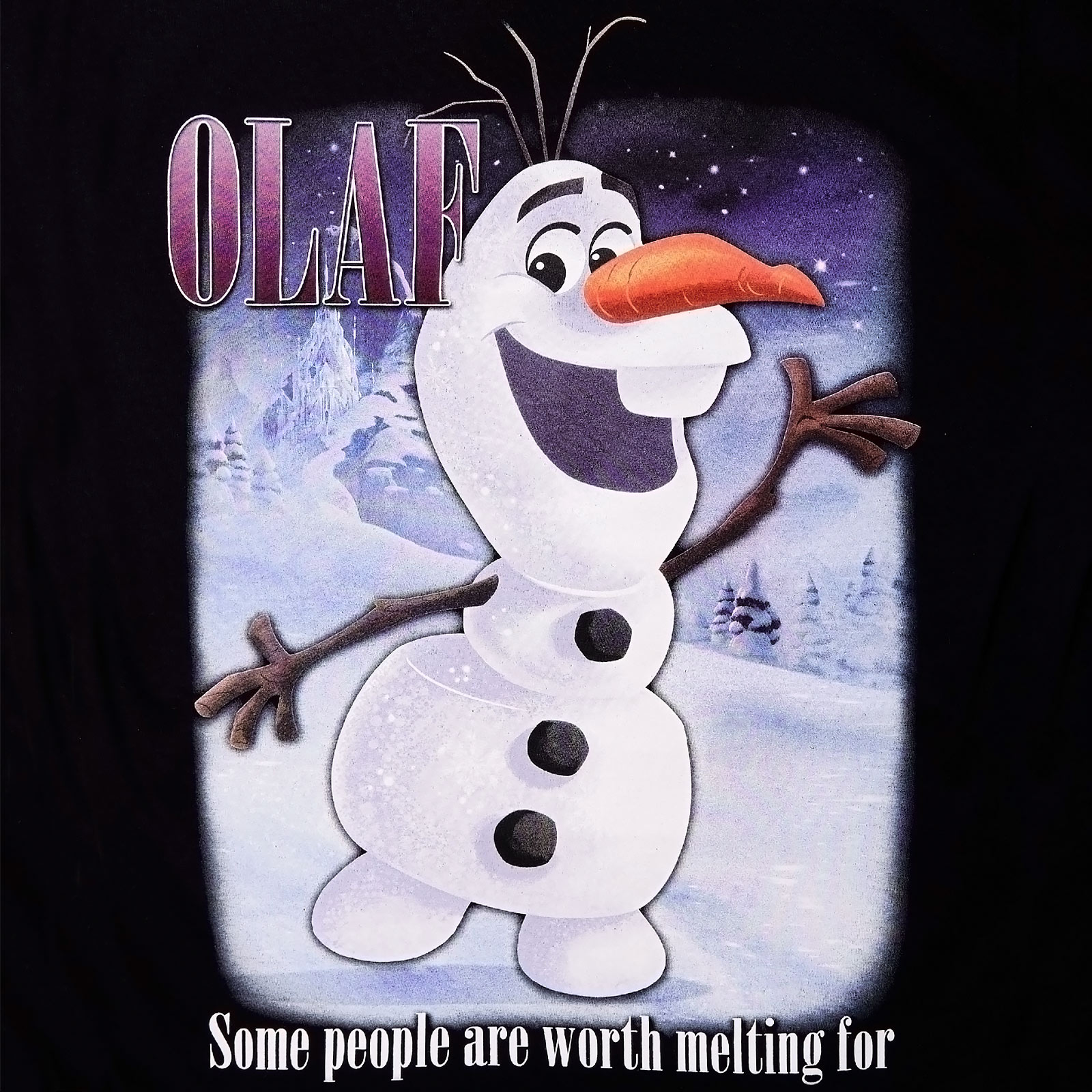 Frozen - Olaf Worth Melting For T-Shirt schwarz