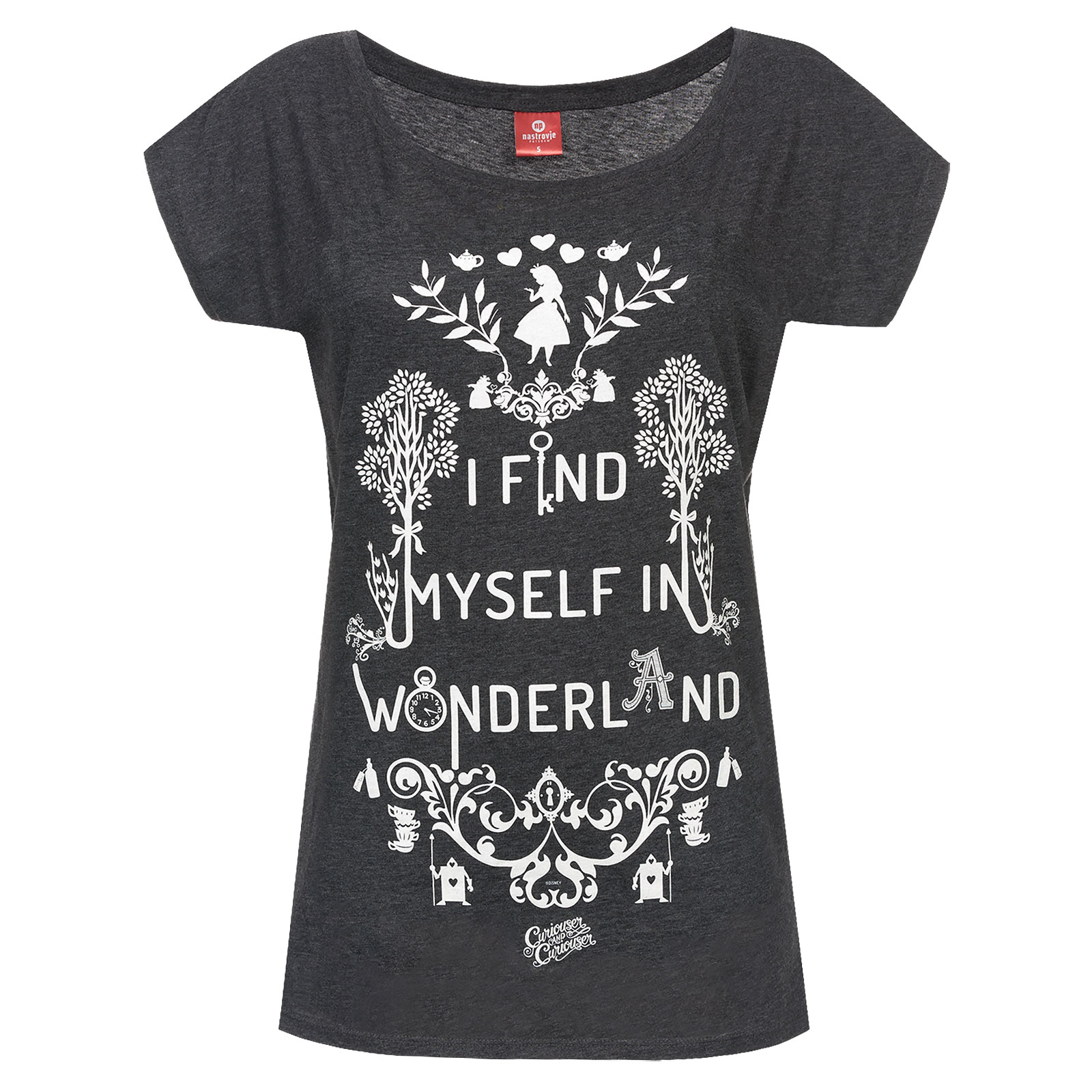 Alice in Wonderland - Wonderland Dames Loose Fit T-shirt Grijs