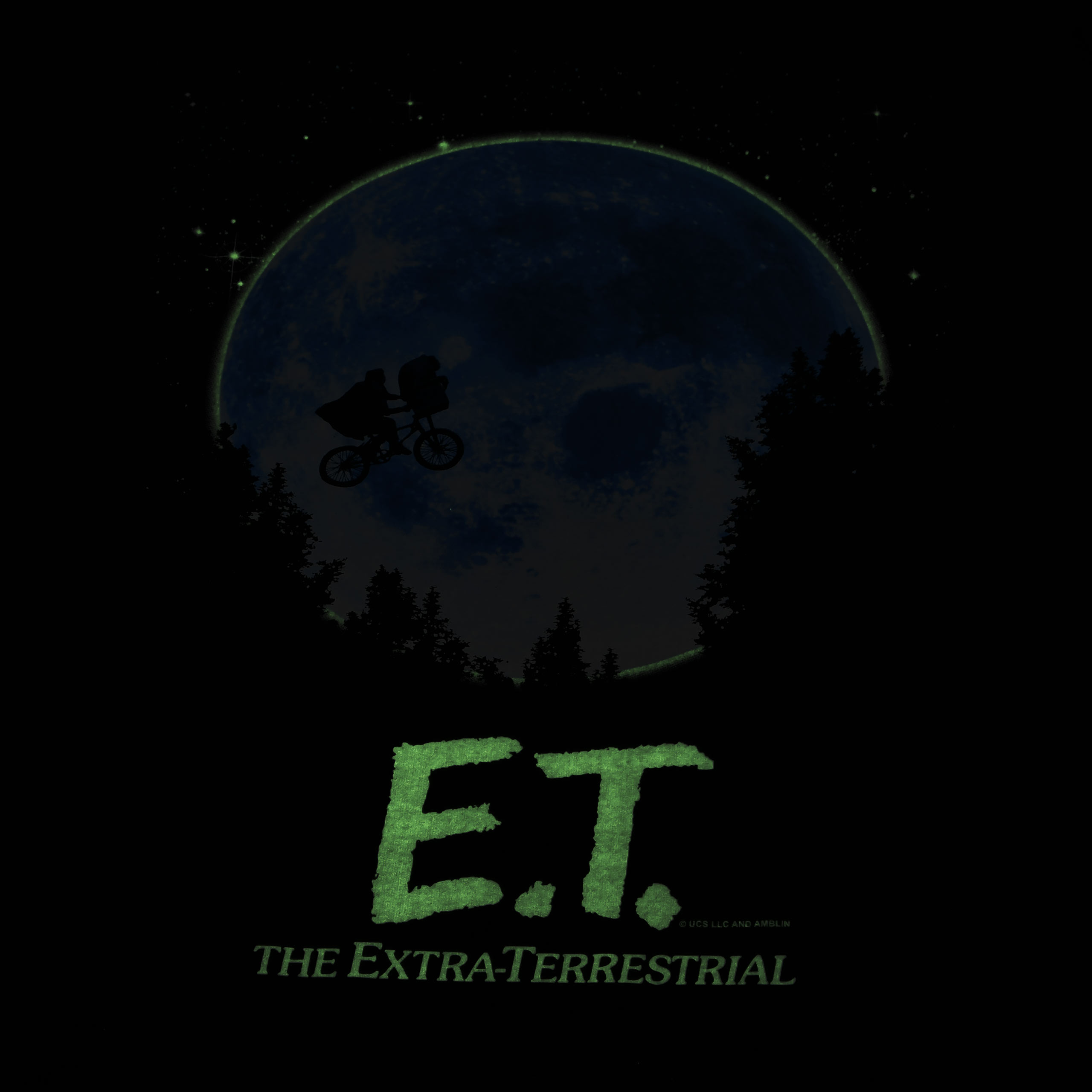 E.T. - T-shirt noir Moon Glow in the Dark