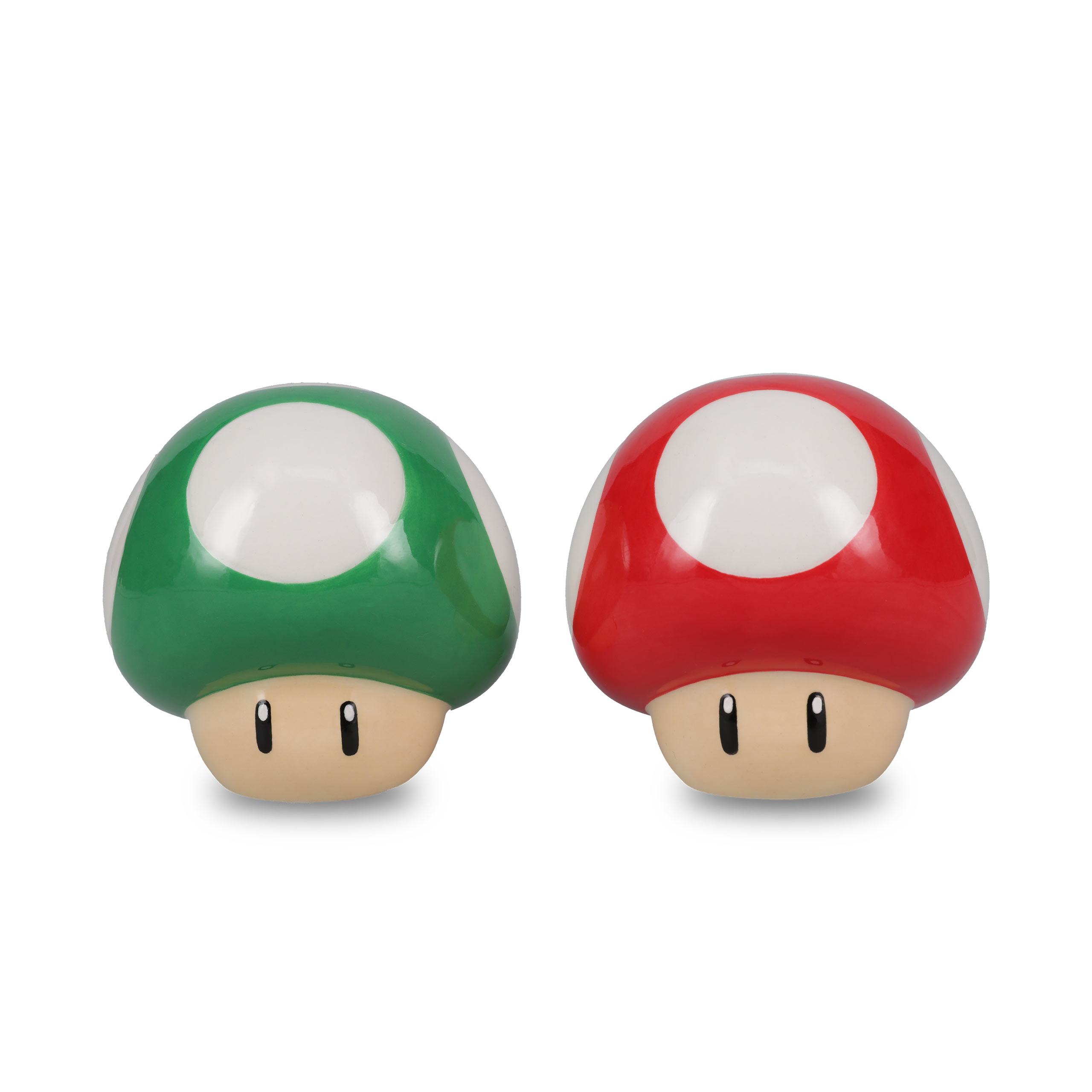 Super Mario - Super Mushroom and 1 UP Mushroom Salt & Pepper Shakers