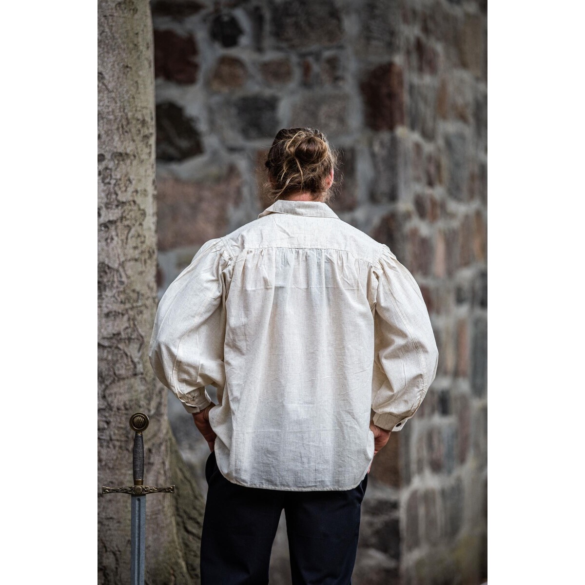 Middeleeuws veterhemd Arthur beige