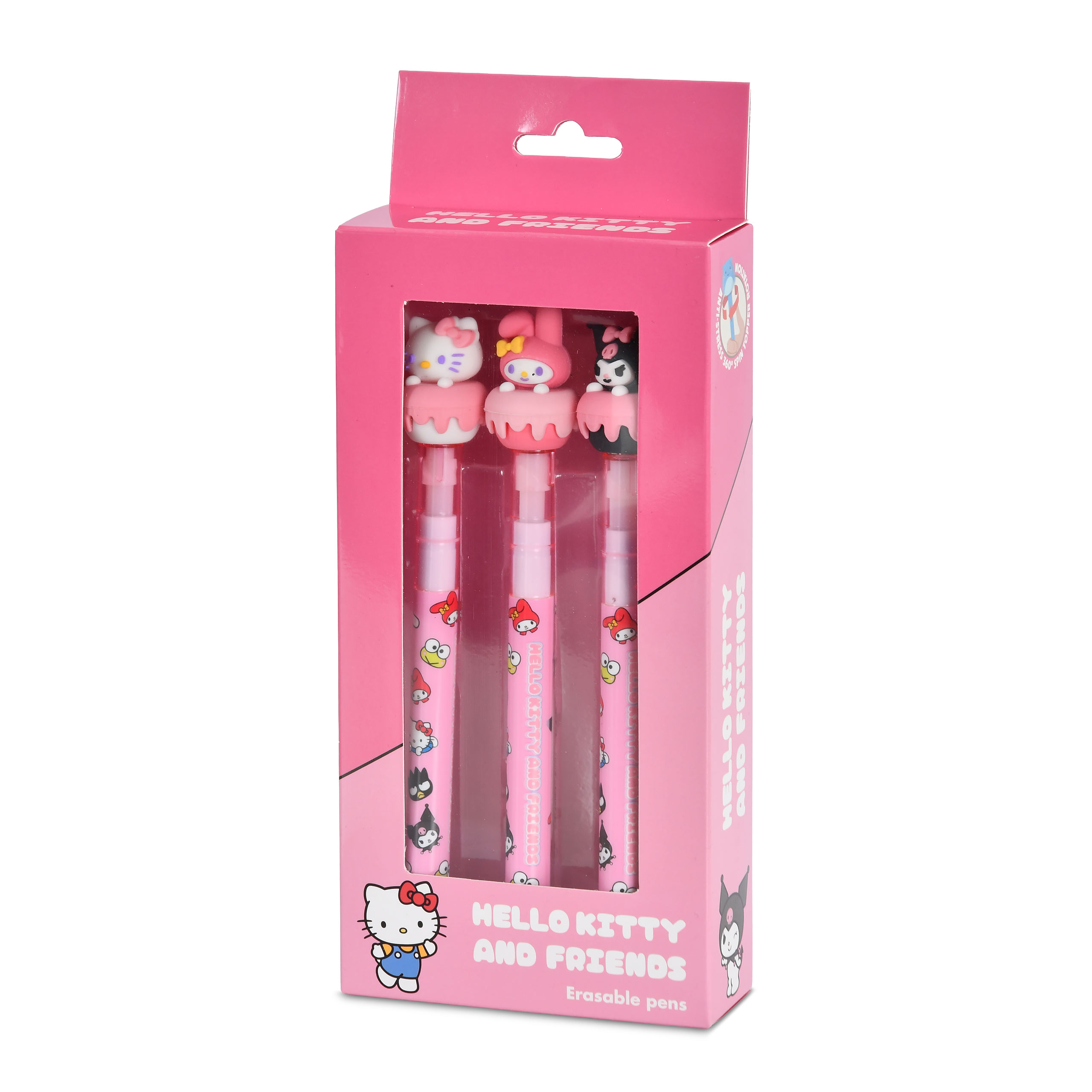 Sanrio - Hello Kitty and Friends Kugelschreiber mit Radierfunktion 3er Set