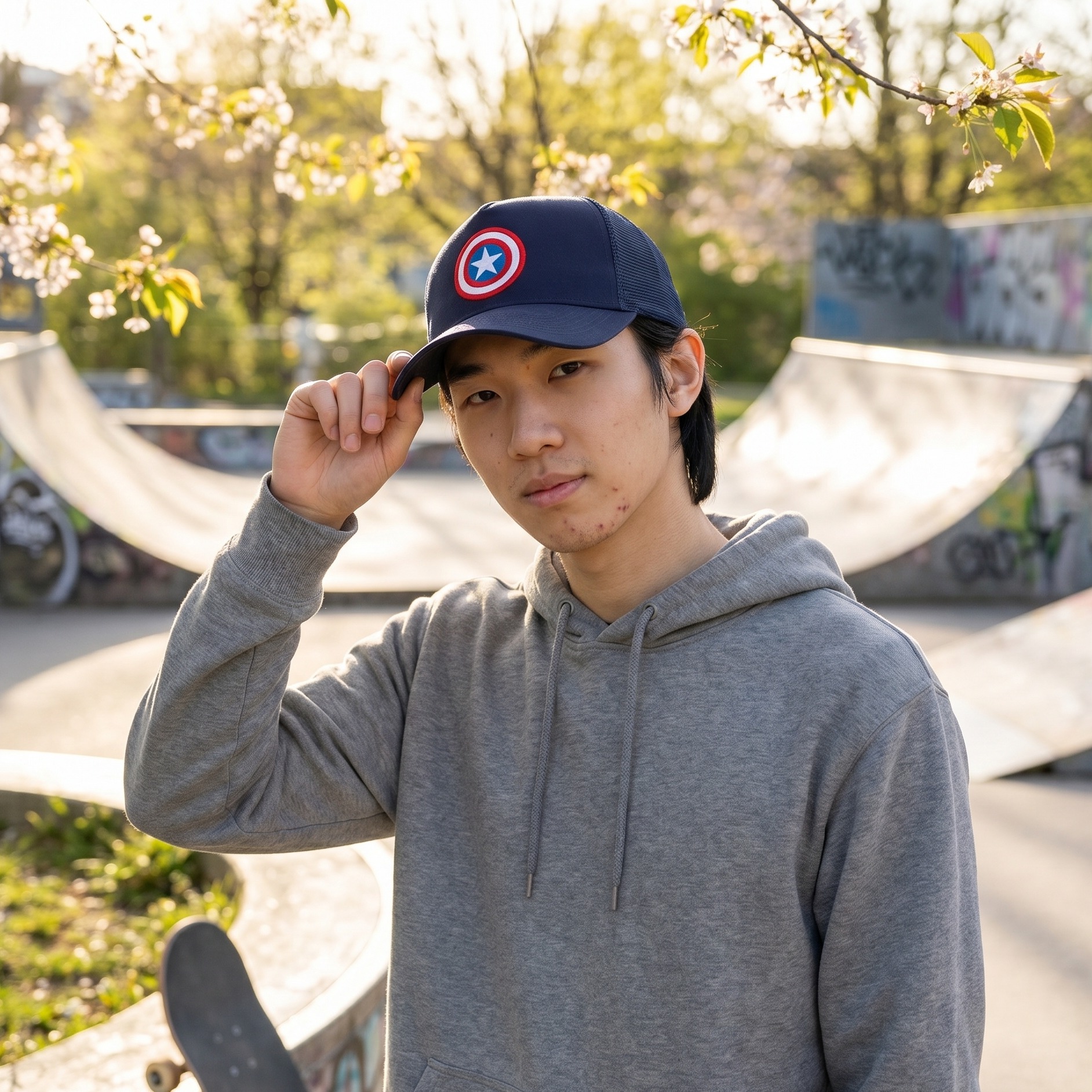 Captain America - Shield Logo Mesh Basecap blau