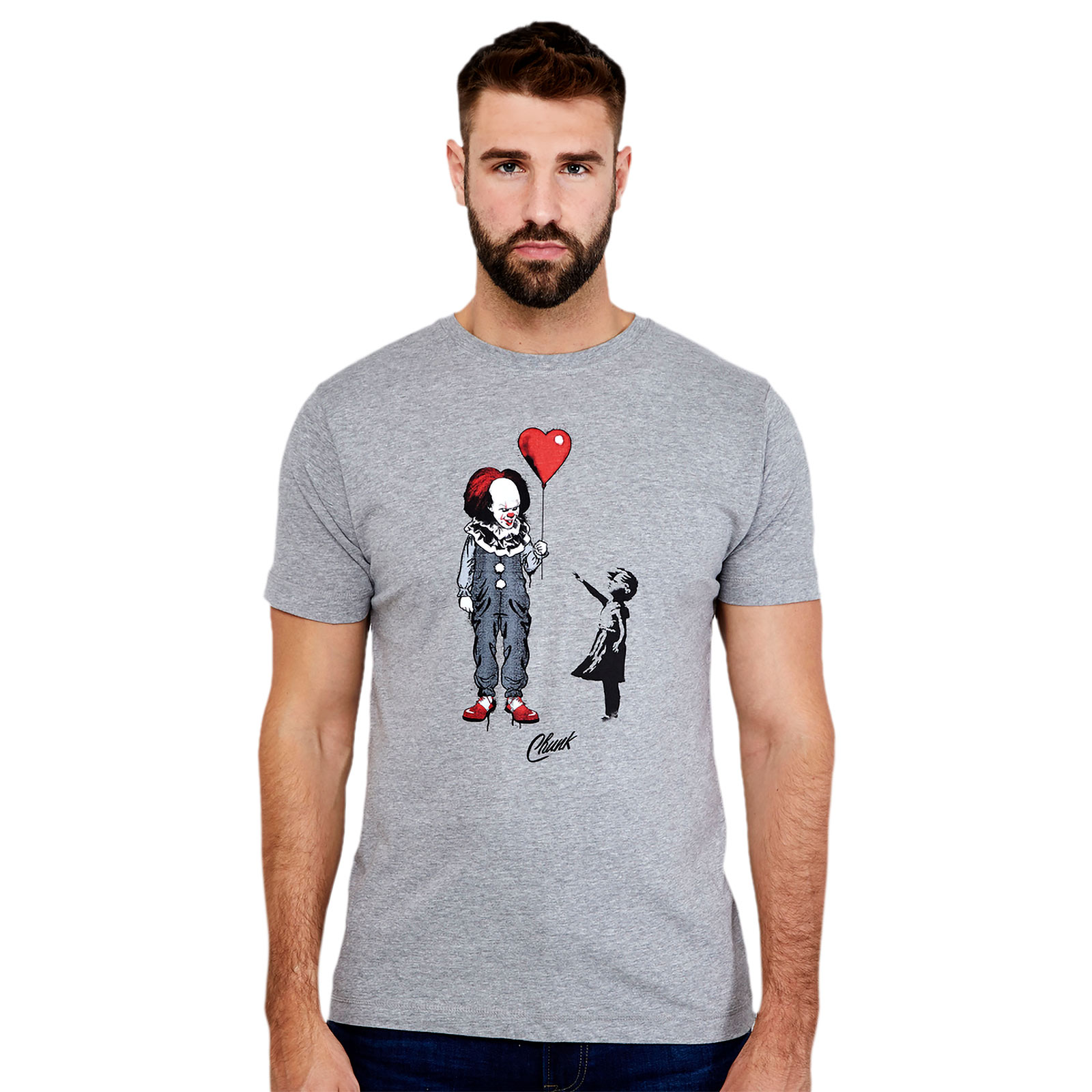 Pennywise mit Herz Ballon T-Shirt für Stephen Kings ES Fans