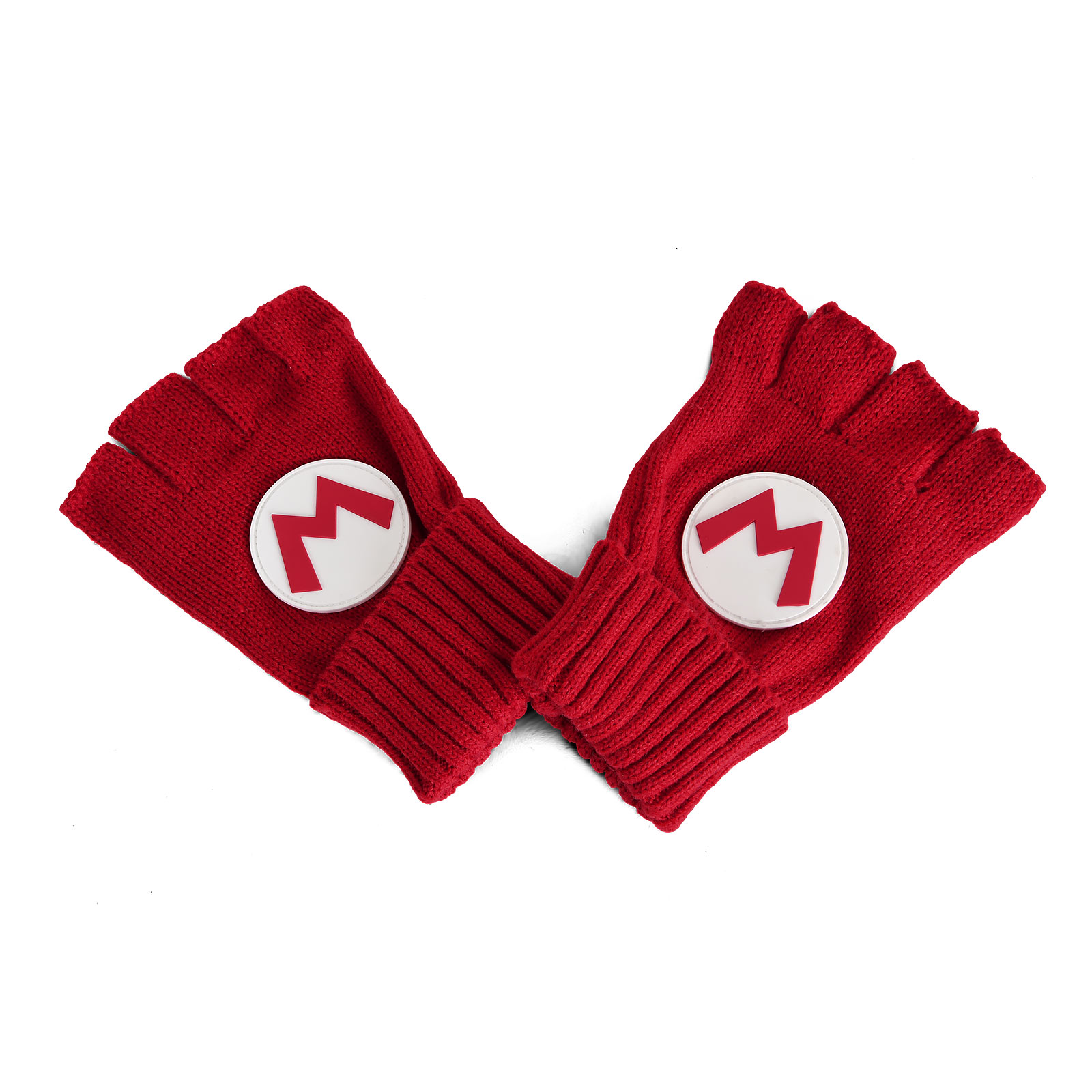 Super Mario - Fingerless Logo Gloves Red