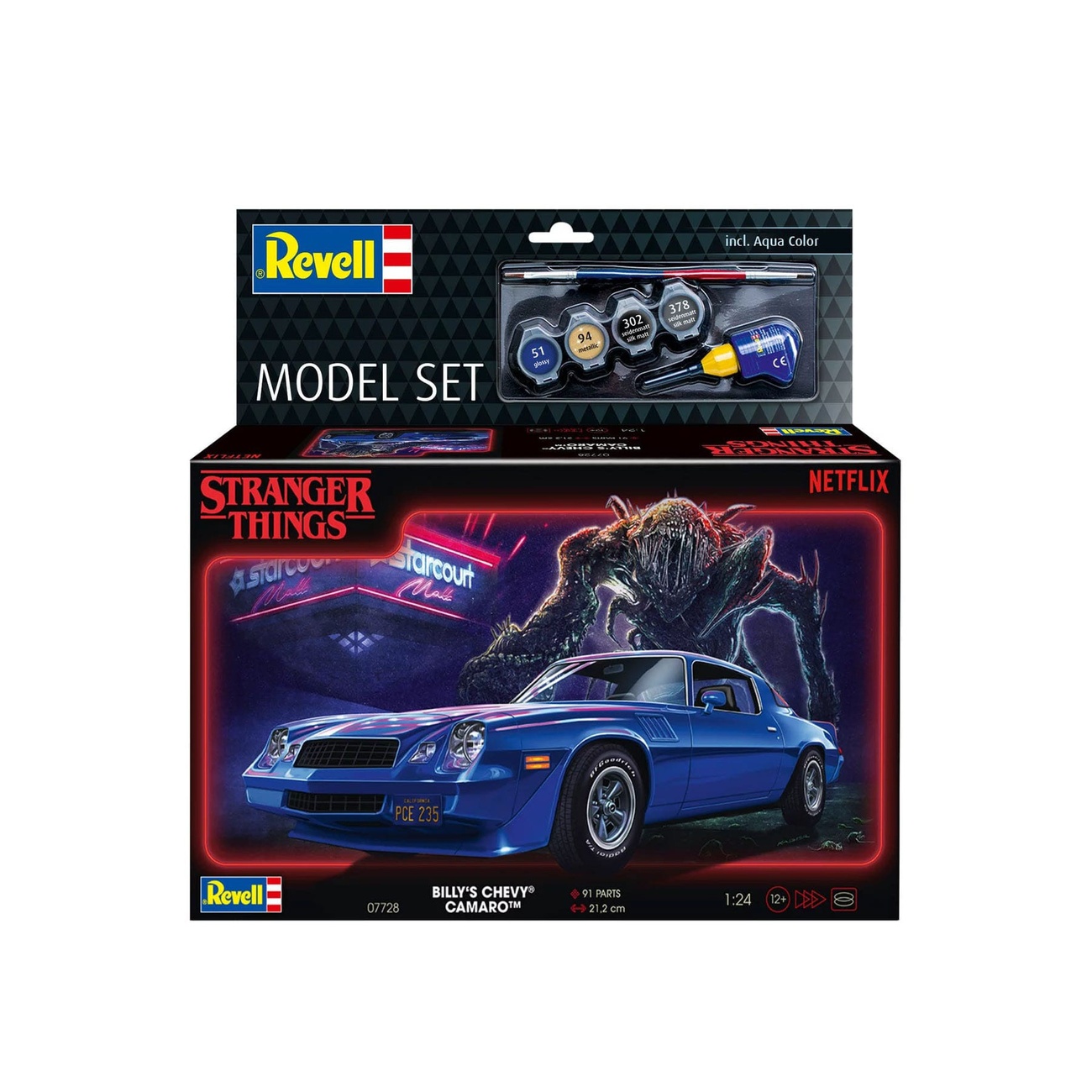 Stranger Things Model Kit Set 1/25 Chevy Camaro Z/28 (Aqua Color) 19 cm