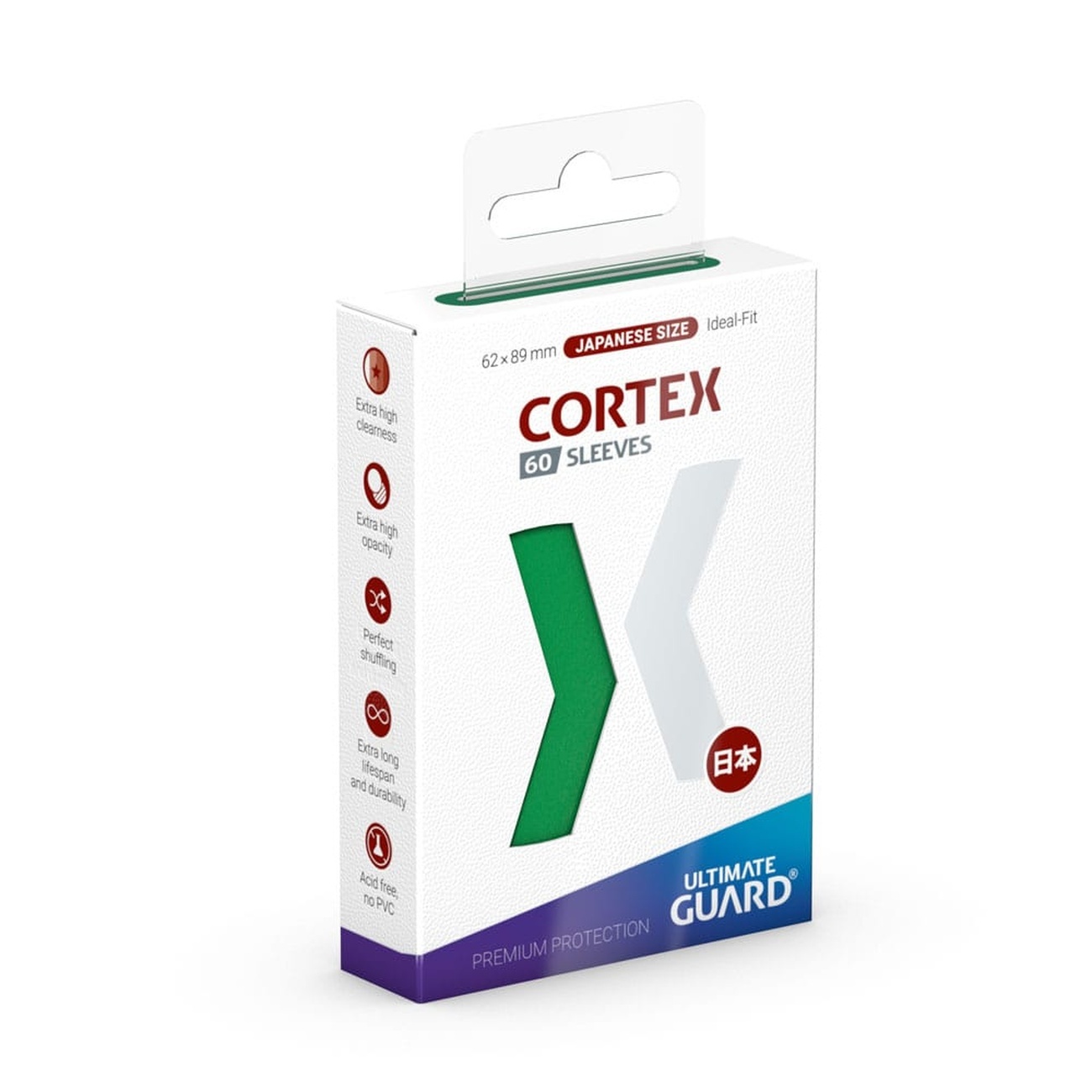 Ultimate Guard Cortex Sleeves japansk storlek (60) - Grön