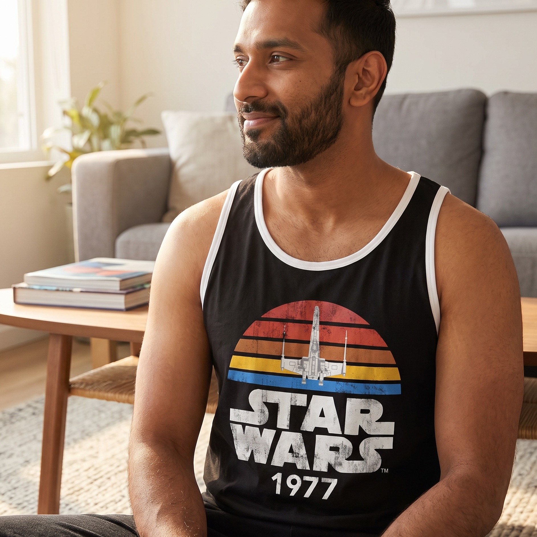 Star Wars of 1977 Distressed Tanktop schwarz