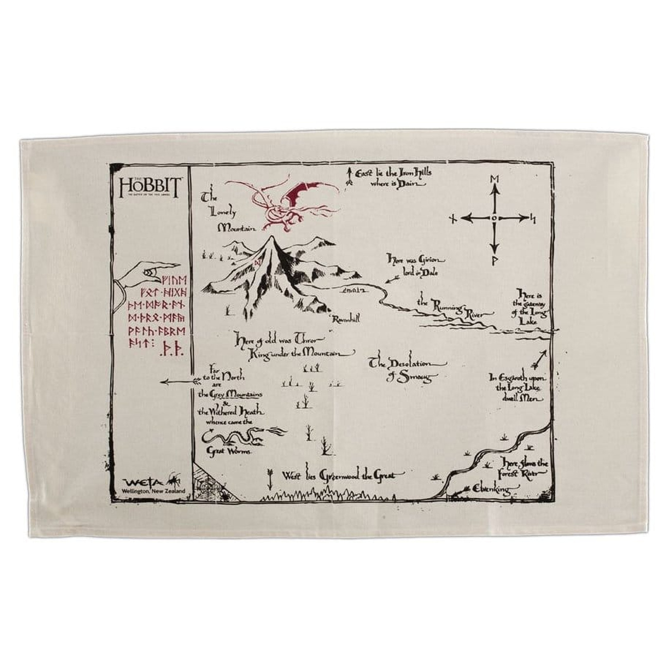 The Hobbit Theedoek Thorin's Map 72 cm