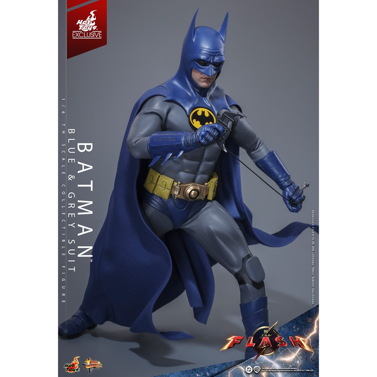 The Flash Movie Masterpiece figura de acción 1/6 Batman (traje azul y gris) Edición Limitada Hot Toys Exclusive 30 cm