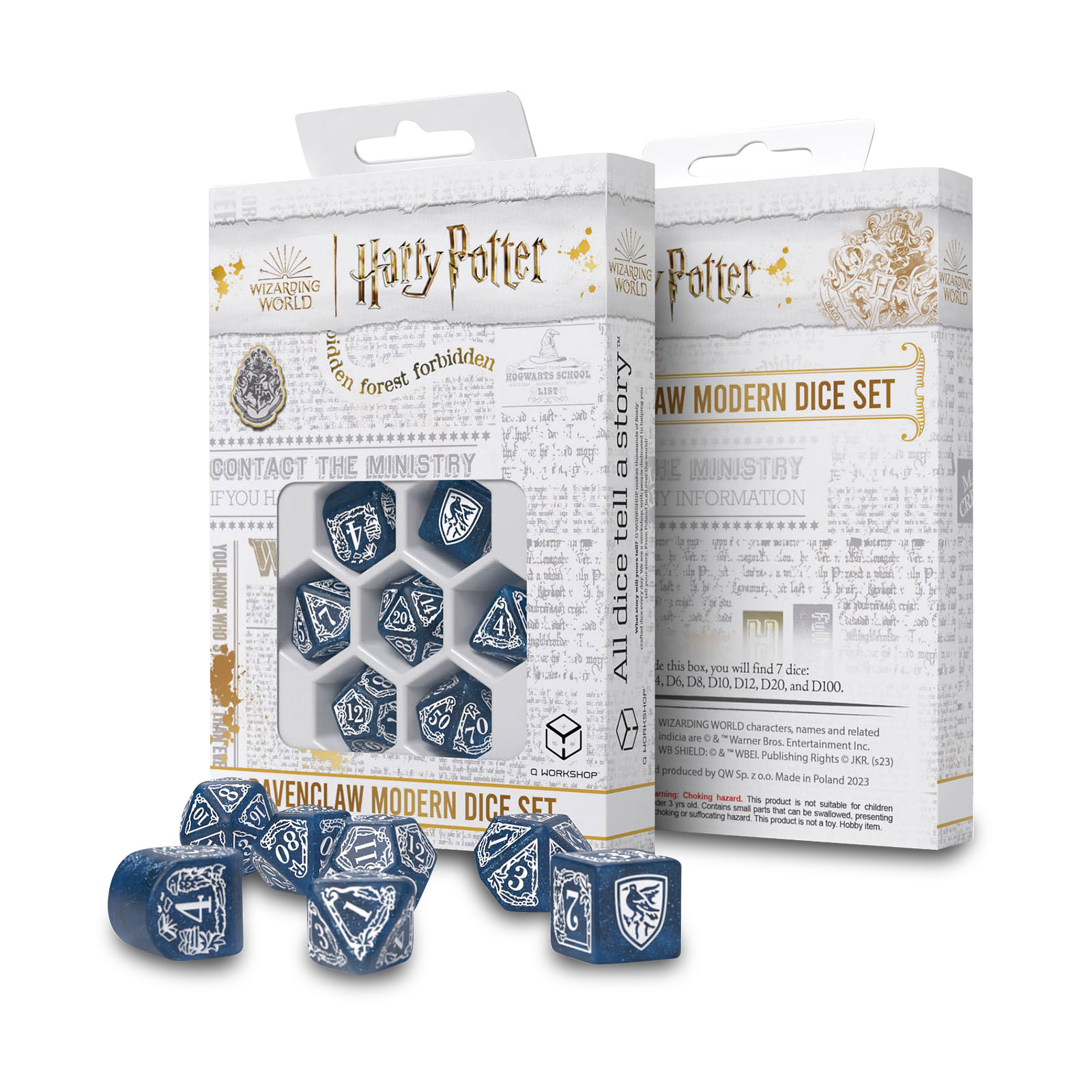 Harry Potter - Ravenclaw RPG Dobbelsteen Set 7st blauw
