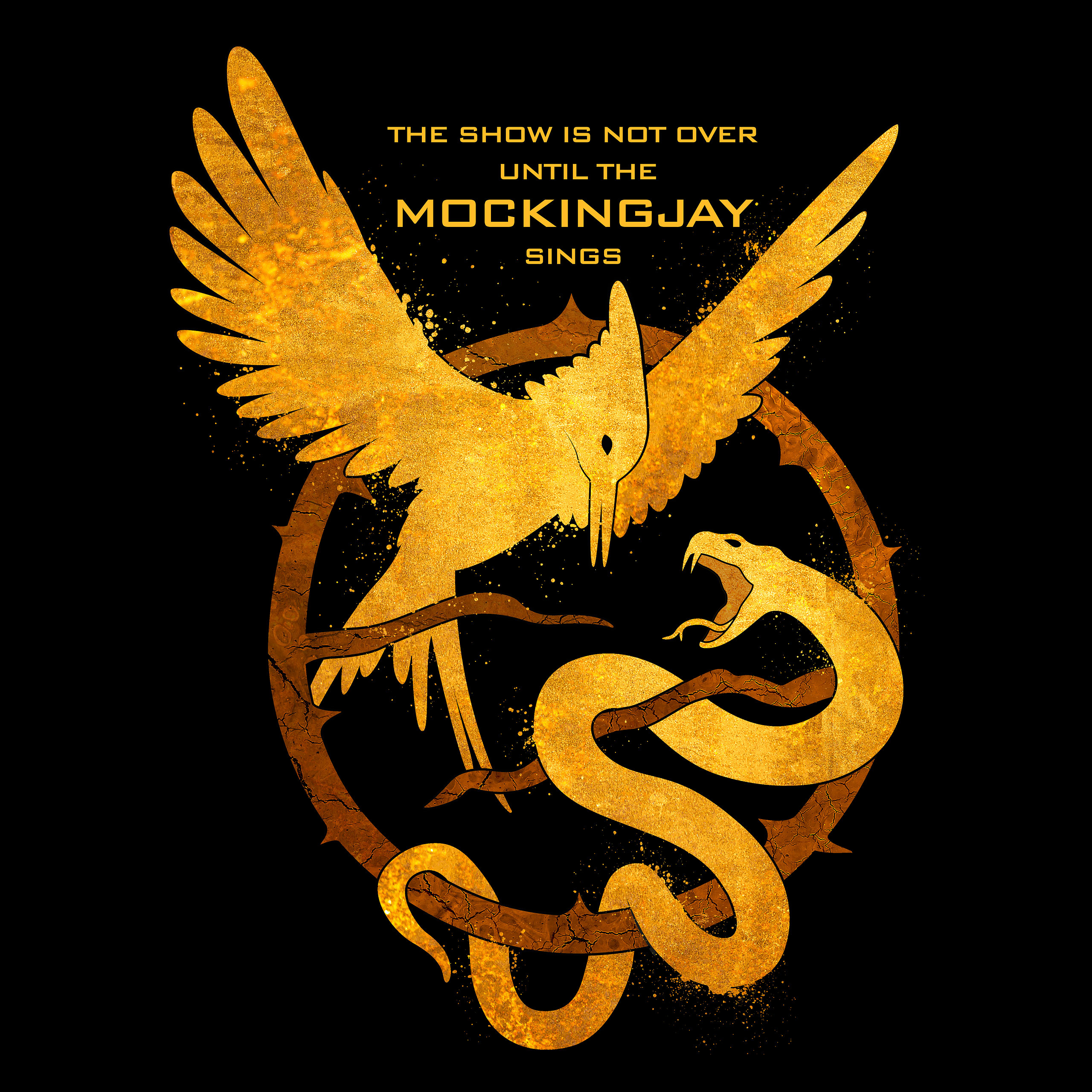 T-shirt Oiseau-chanteur et Serpent pour les fans de Hunger Games noir