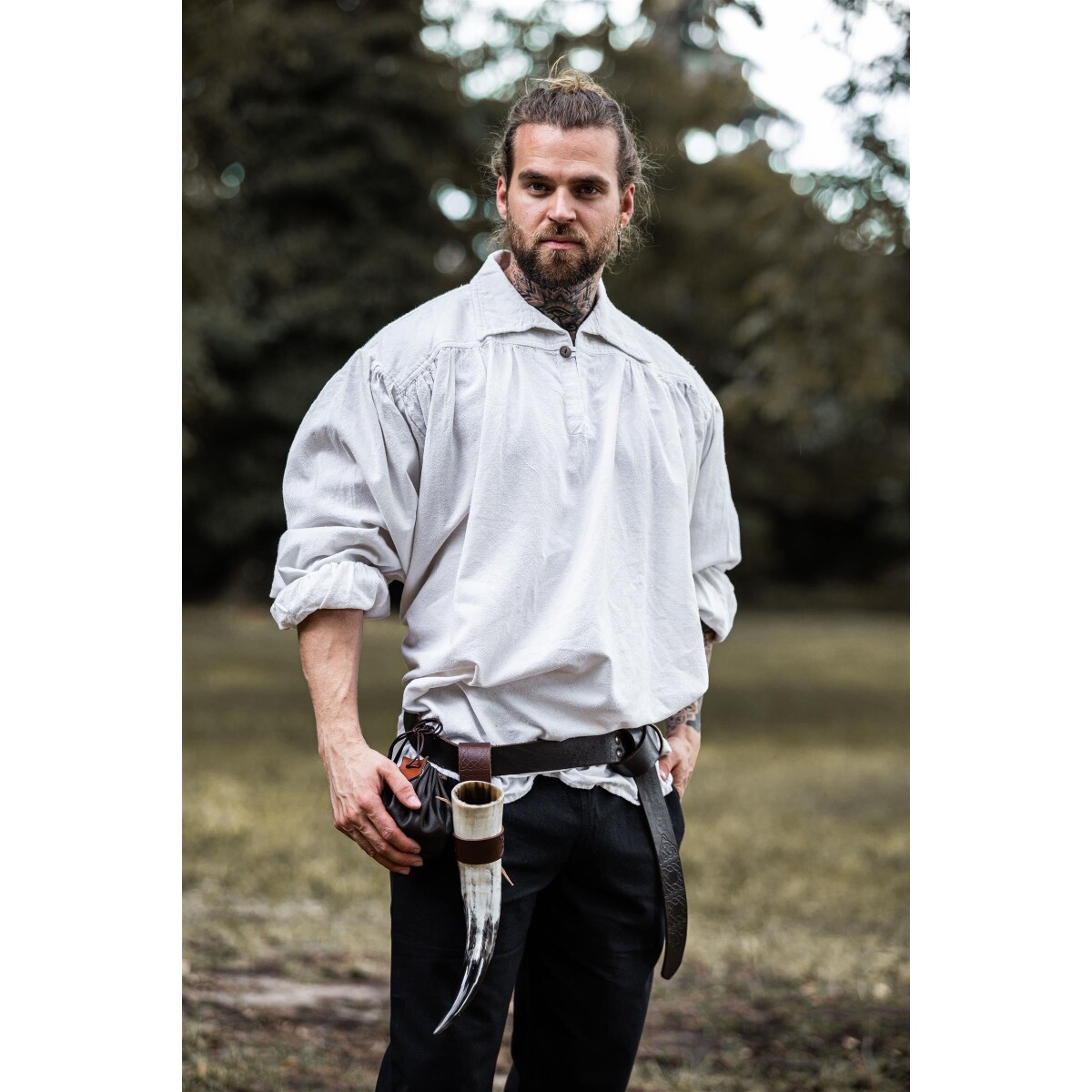 Koszula średniowieczna James biała