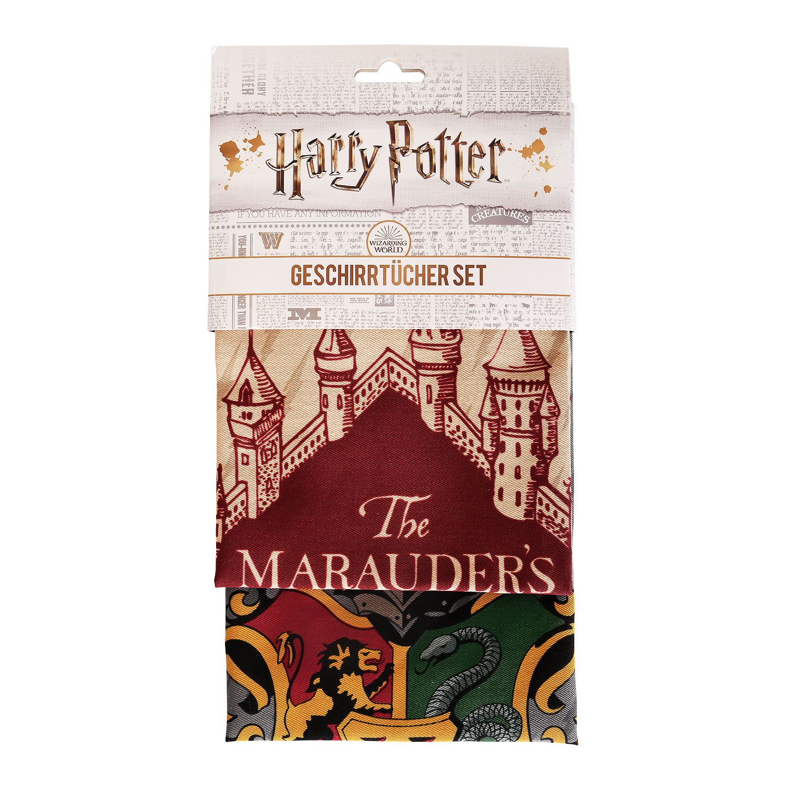 Hogwarts and Marauder's Map Dish Towel Set - Harry Potter