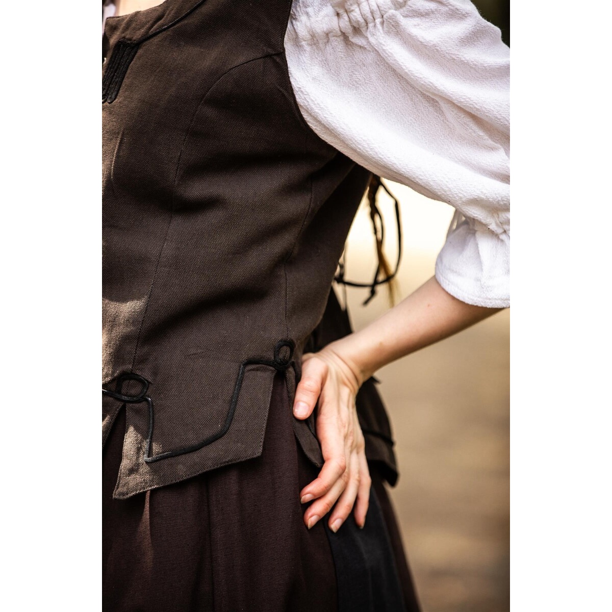 Medieval Bodice Vest Selma dark brown