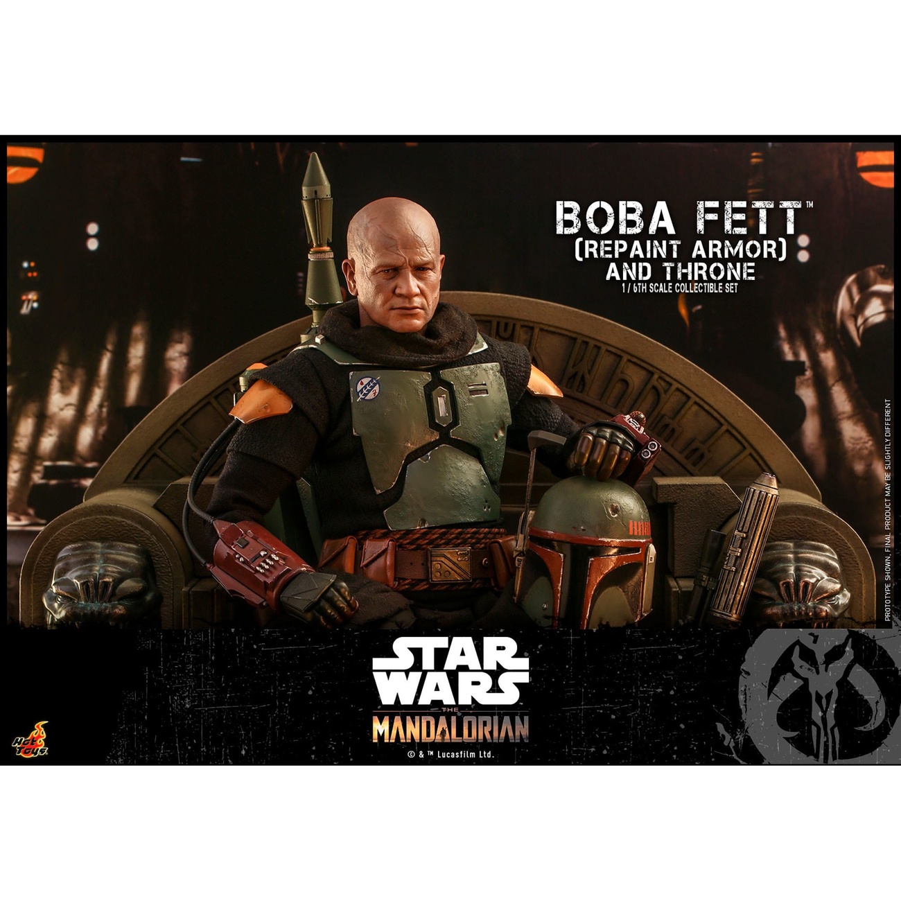 Star Wars: The Mandalorian - Boba Fett 1:6 Scale Action Figure Repaint Armor and Throne Special Edition