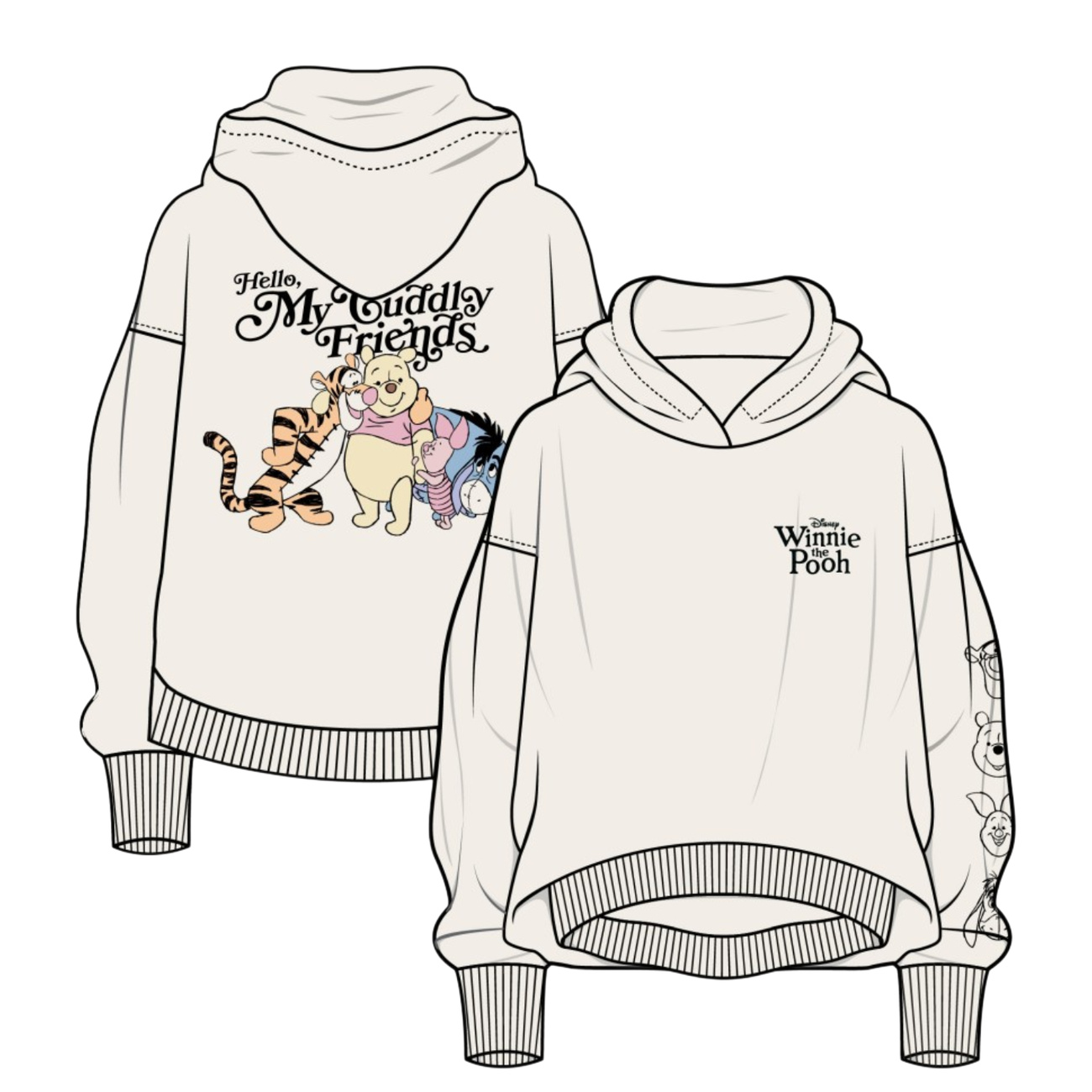 Winnie de Poeh - Friends Hoodie beige