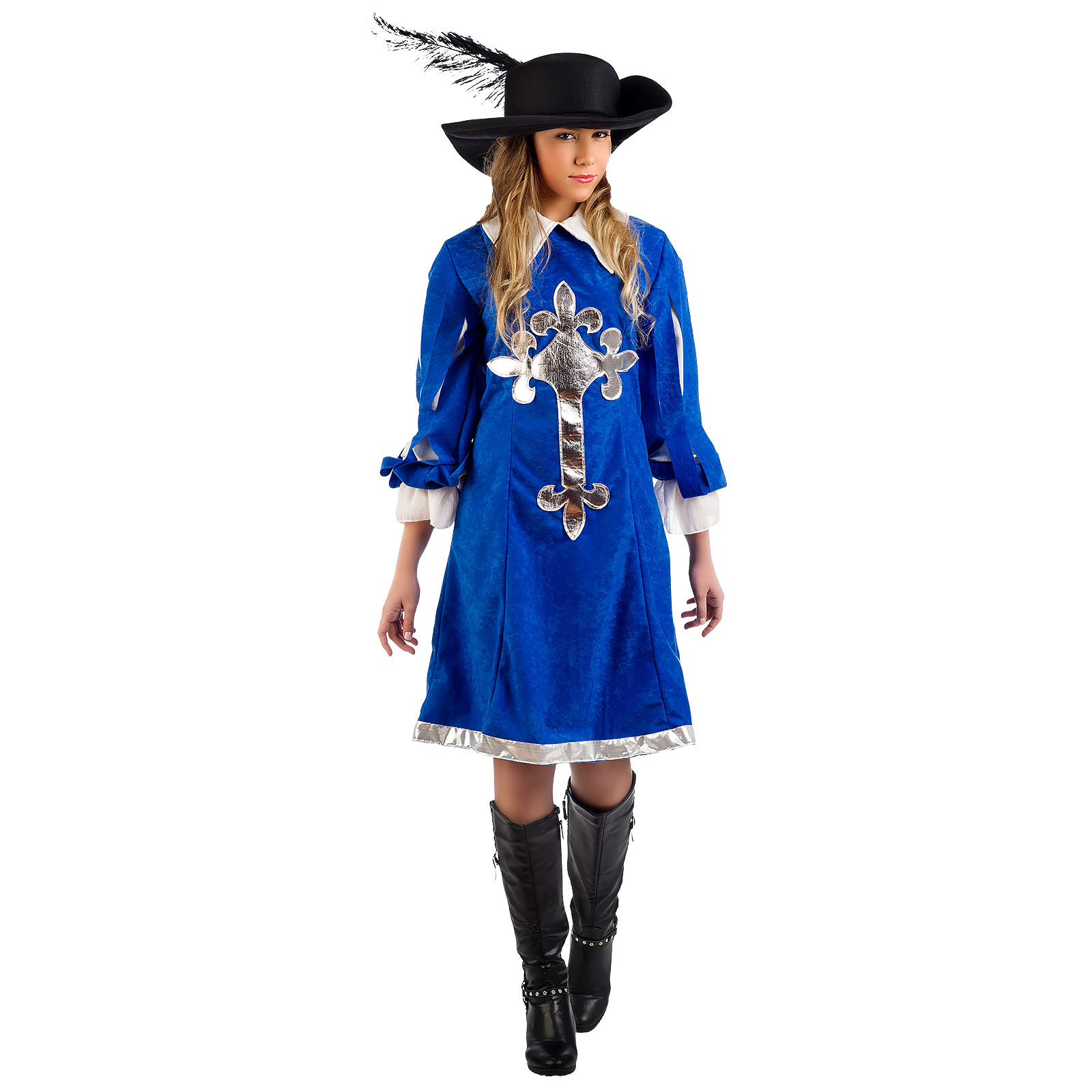 Königliche Musketierlady - Kostüm Damen blau