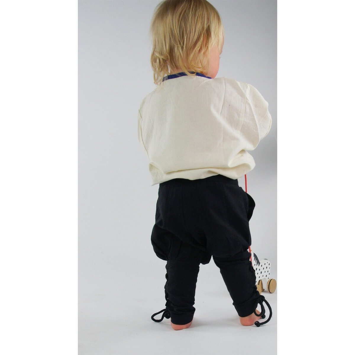 Pantaloni medievali Jecklein con lacci alle gambe neri